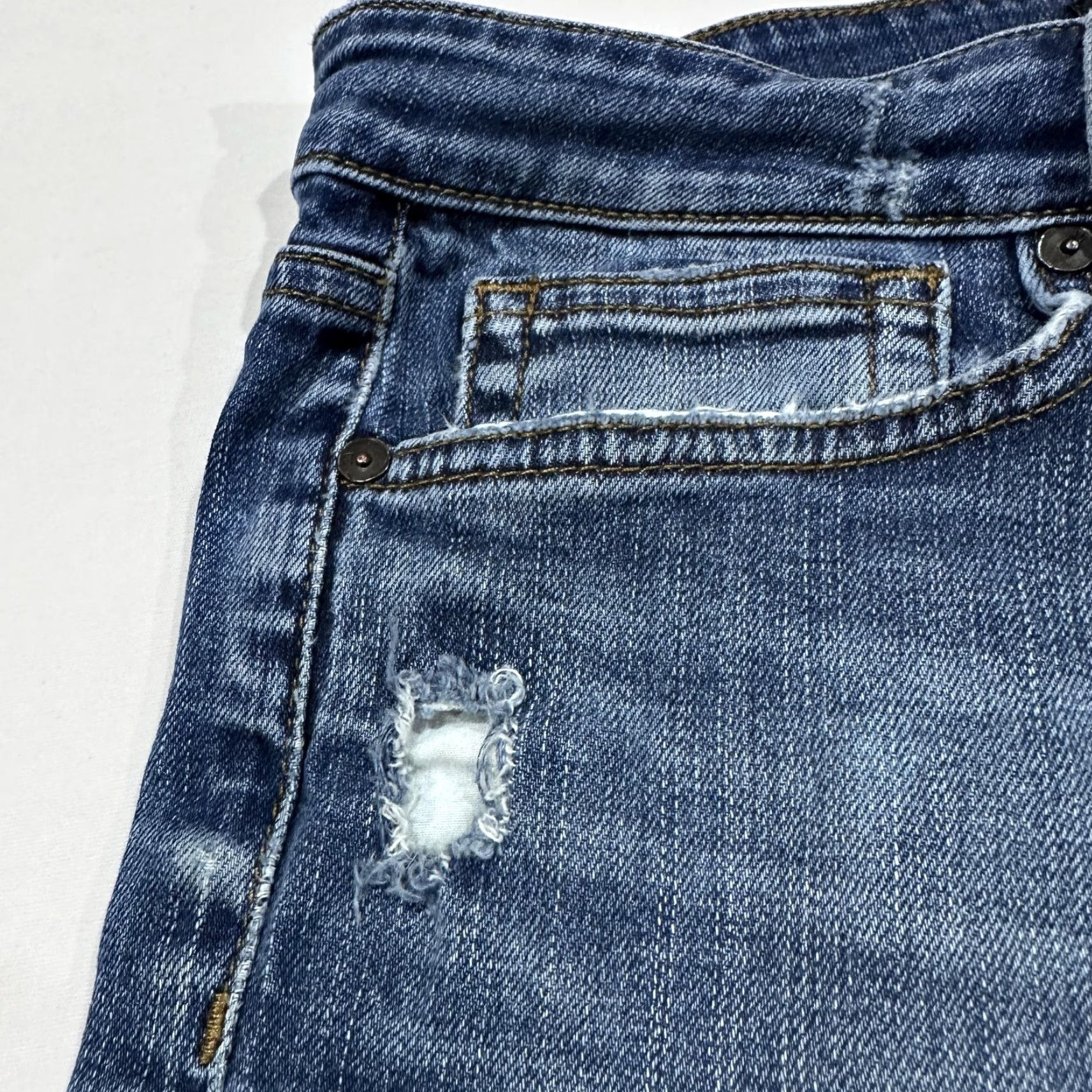 Vintage Joes Jeans Womens Jeans 29 Blue Skinny Ankle Distressed Stretch Denim Cotton Size 29" - 6 Thumbnail