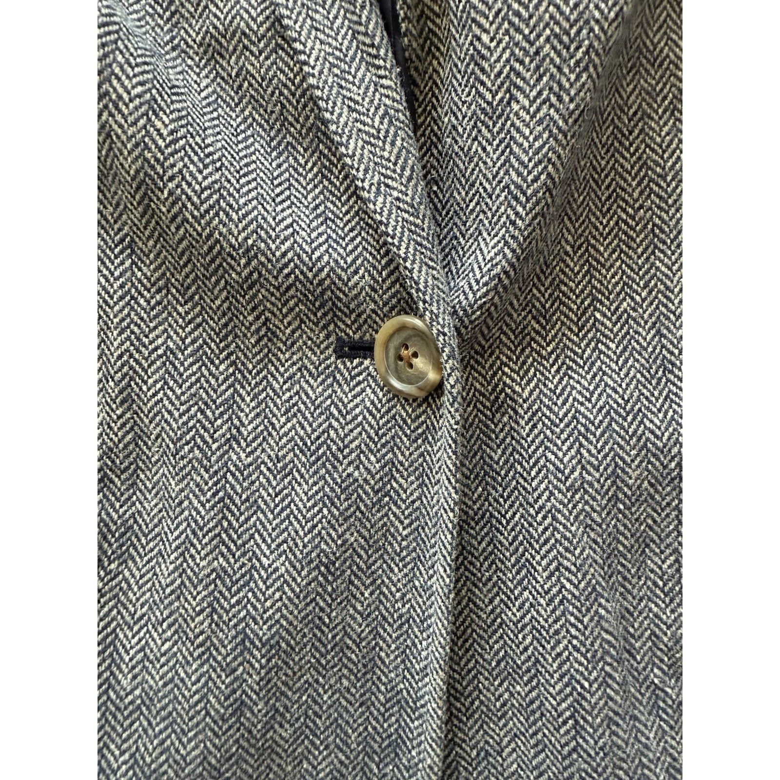Lauren Ralph Lauren Ralph Lauren Silk Wool Linen Herringbone Blazer Jacket 10 Size L / US 10 / IT 46 - 3 Thumbnail