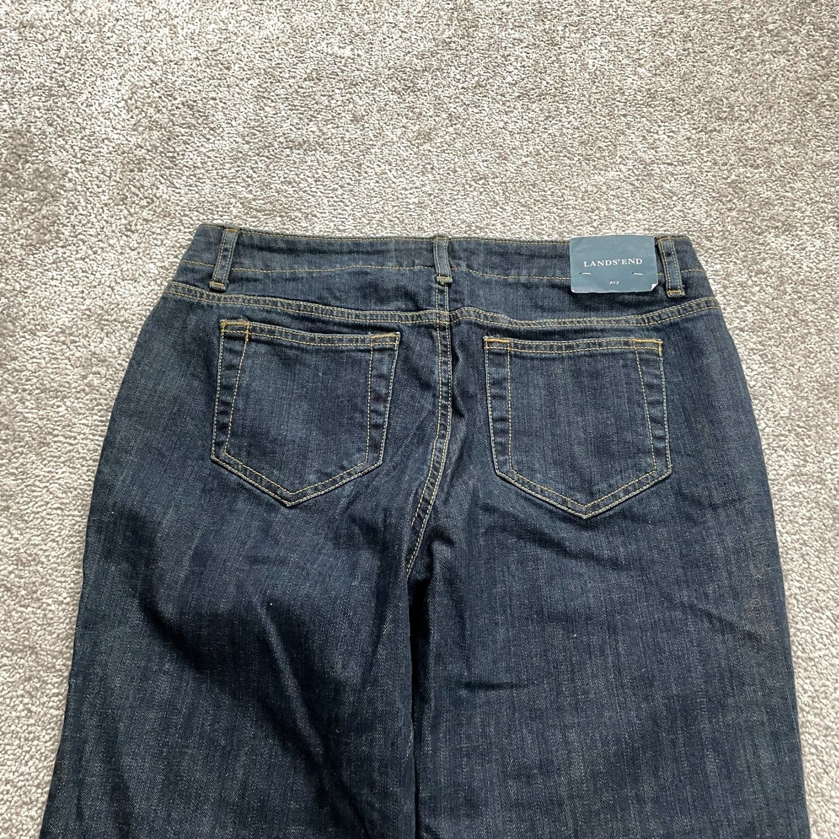 Lands' End Vintage Lands' End Fit 2 Women's Denim Jeans Size 10P Dark Wash Bootcut Mid Rise 33x27 NWT Size 32" / US 10 / IT 46 - 3 Thumbnail