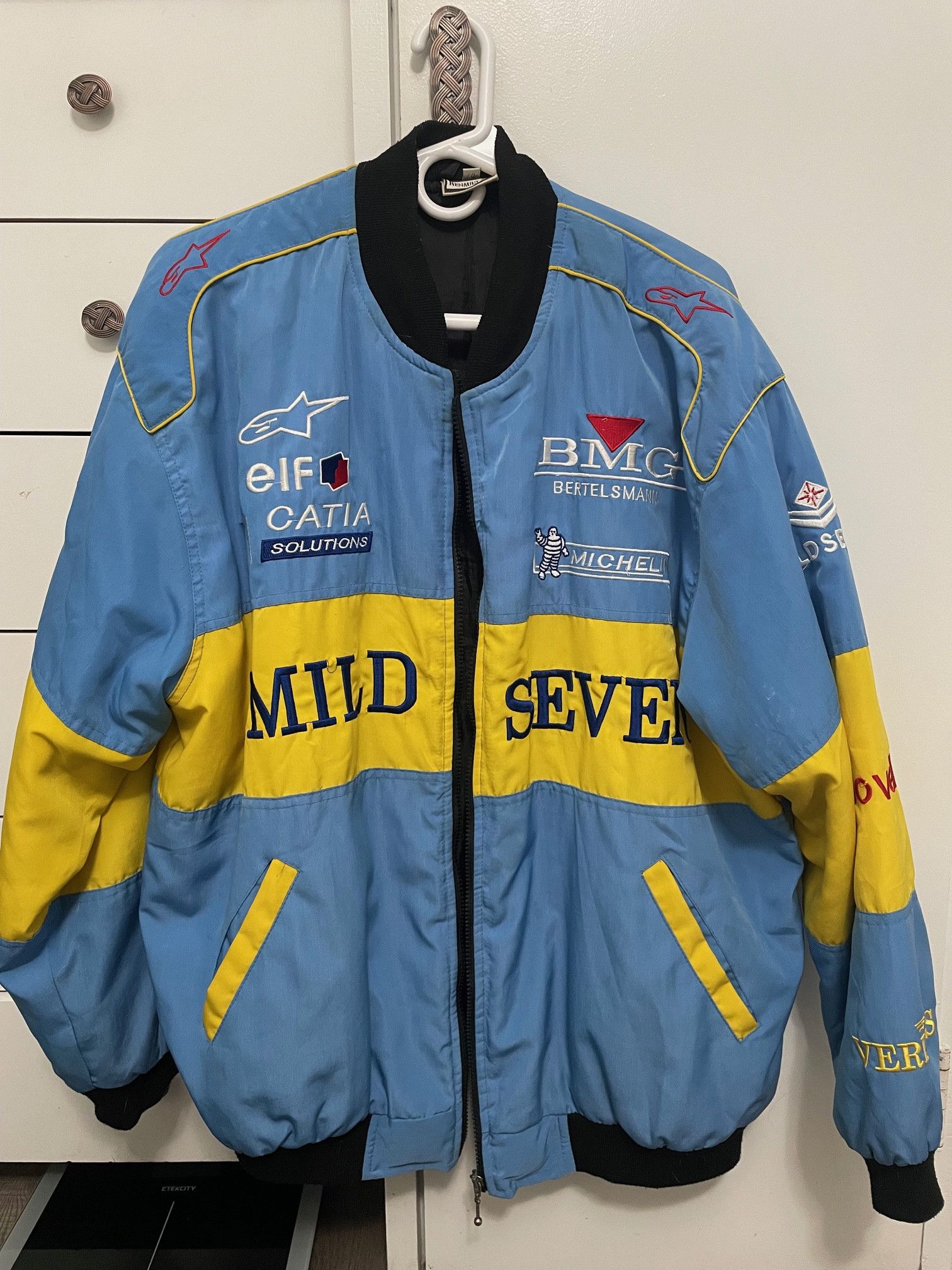 image of Vintage Y2K Renault Mild Seven Nascar Jacket in Blue, Men's (Size XL)