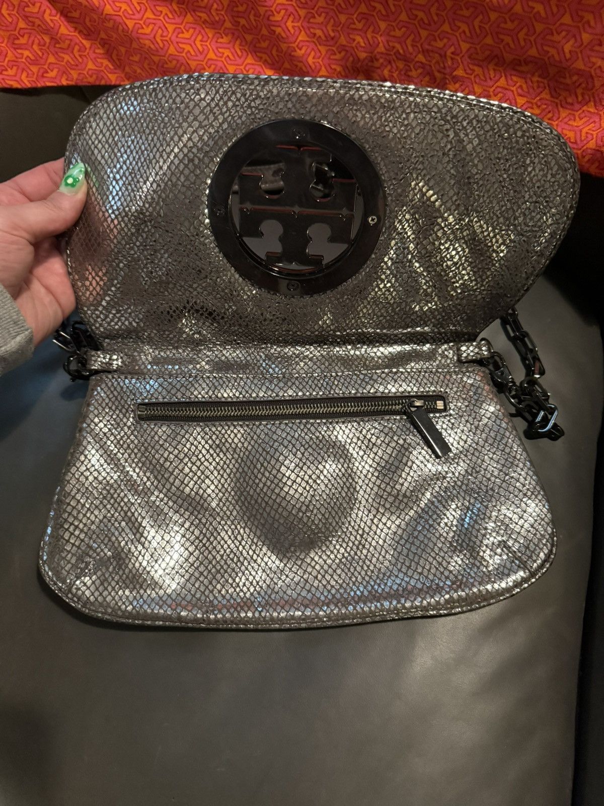 Tory Burch Tory Burch Silver Metallic Crossbody Bag Size ONE SIZE - 6 Thumbnail