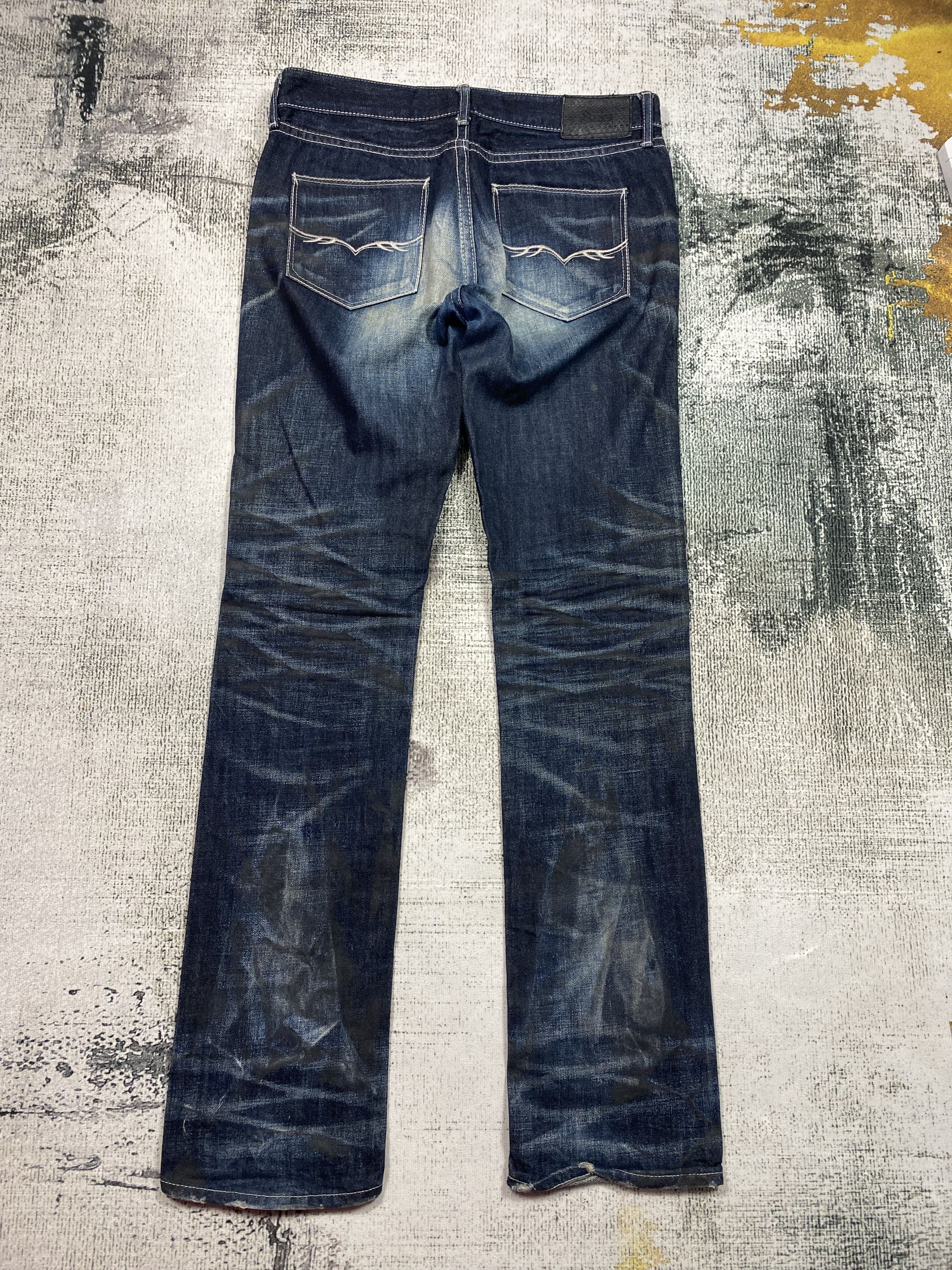 GOSTAR DE FUGA RARE🔥Japanese FUGA Faded Honeycomb Distressed Denim Size US 31 - 2 Thumbnail