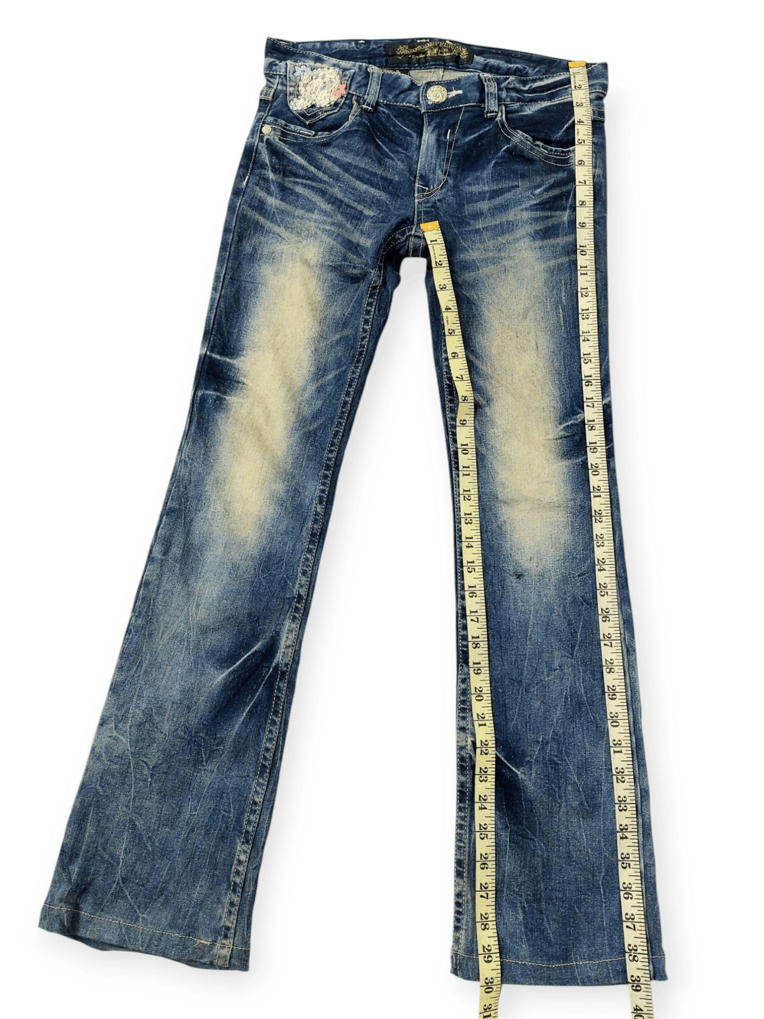 Designer 🔥Red Pepper Jeans Flare Embroidery Florish Skull Size 31" - 15 Thumbnail