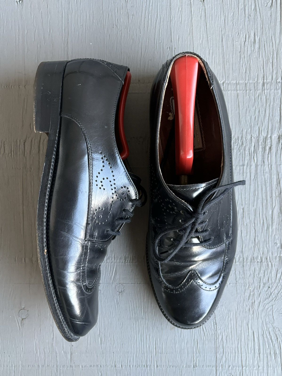 FABI × Vintage Vintage Black Leather Wingtip Derby Shoes Oxford Fabi Mens 8 Size US 8 / EU 41 - 15 Thumbnail