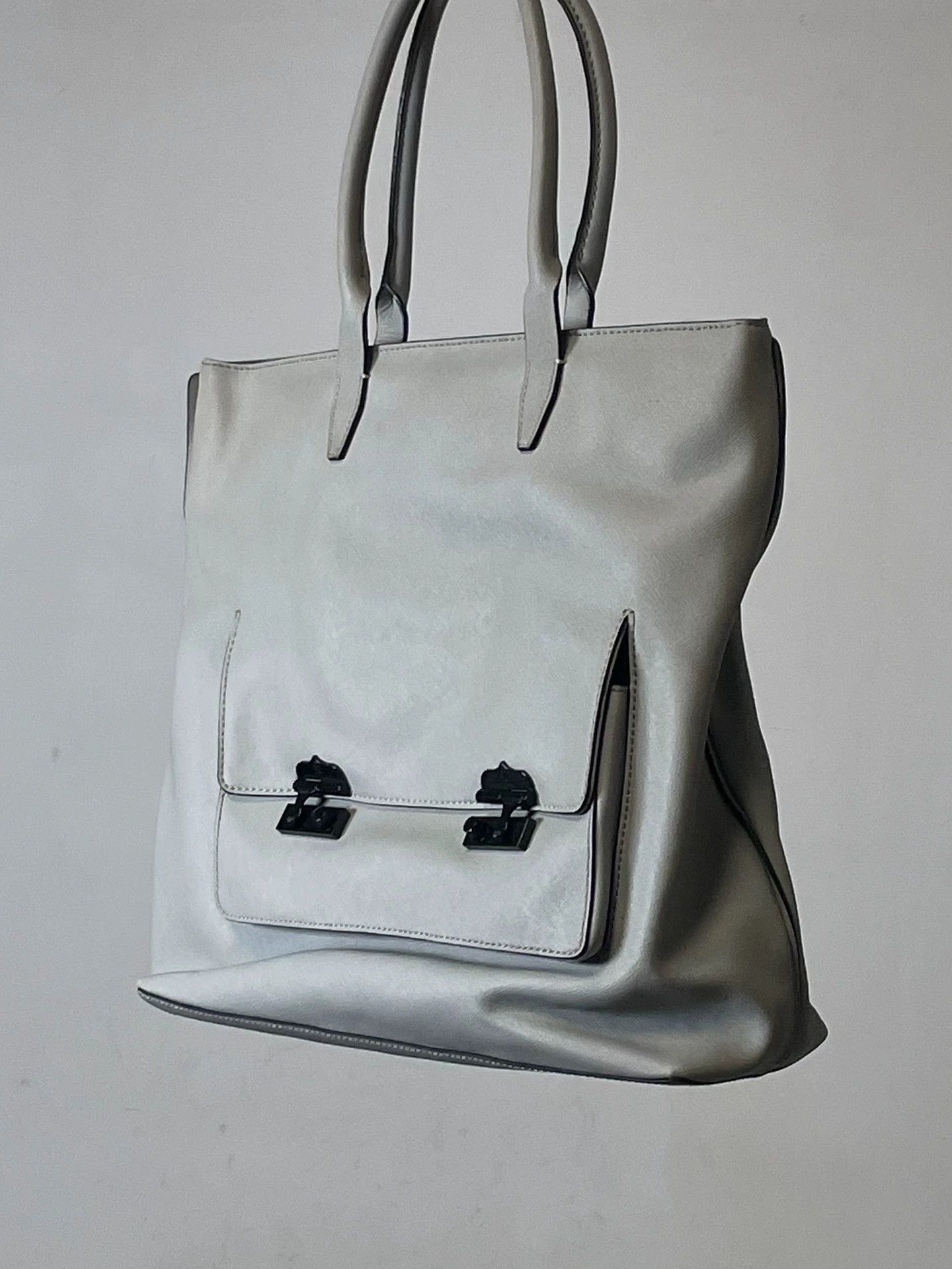 Alexander McQueen AMQ Silver Moon Gray Tote Minimalist Practical Size ONE SIZE - 2 Thumbnail