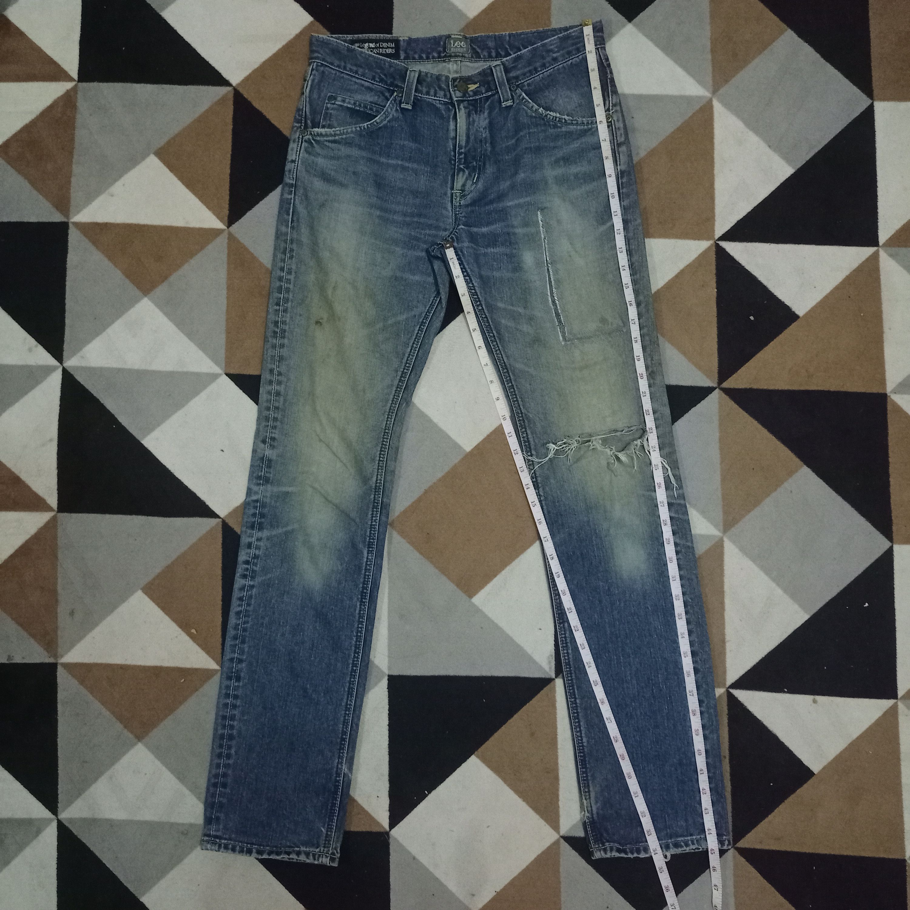 Lee Vintage Japanese Lee Riders Blue Wash Distressed Jeans Size US 33 - 11 Thumbnail