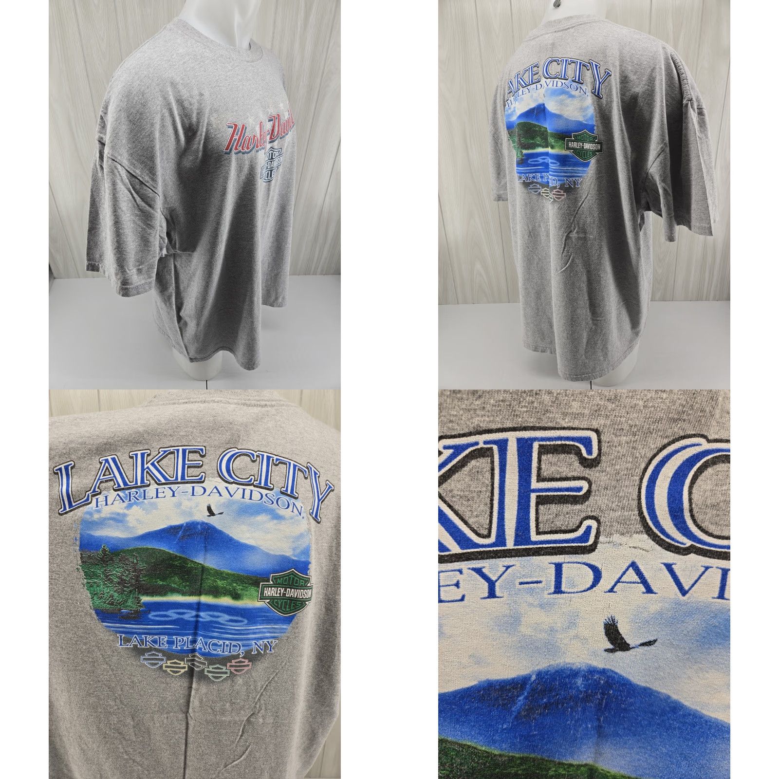 Harley Davidson VINTAGE Harley-Davidson Shirt Mens 3XL Gray Short Sleeve Size US 39 - 8 Thumbnail