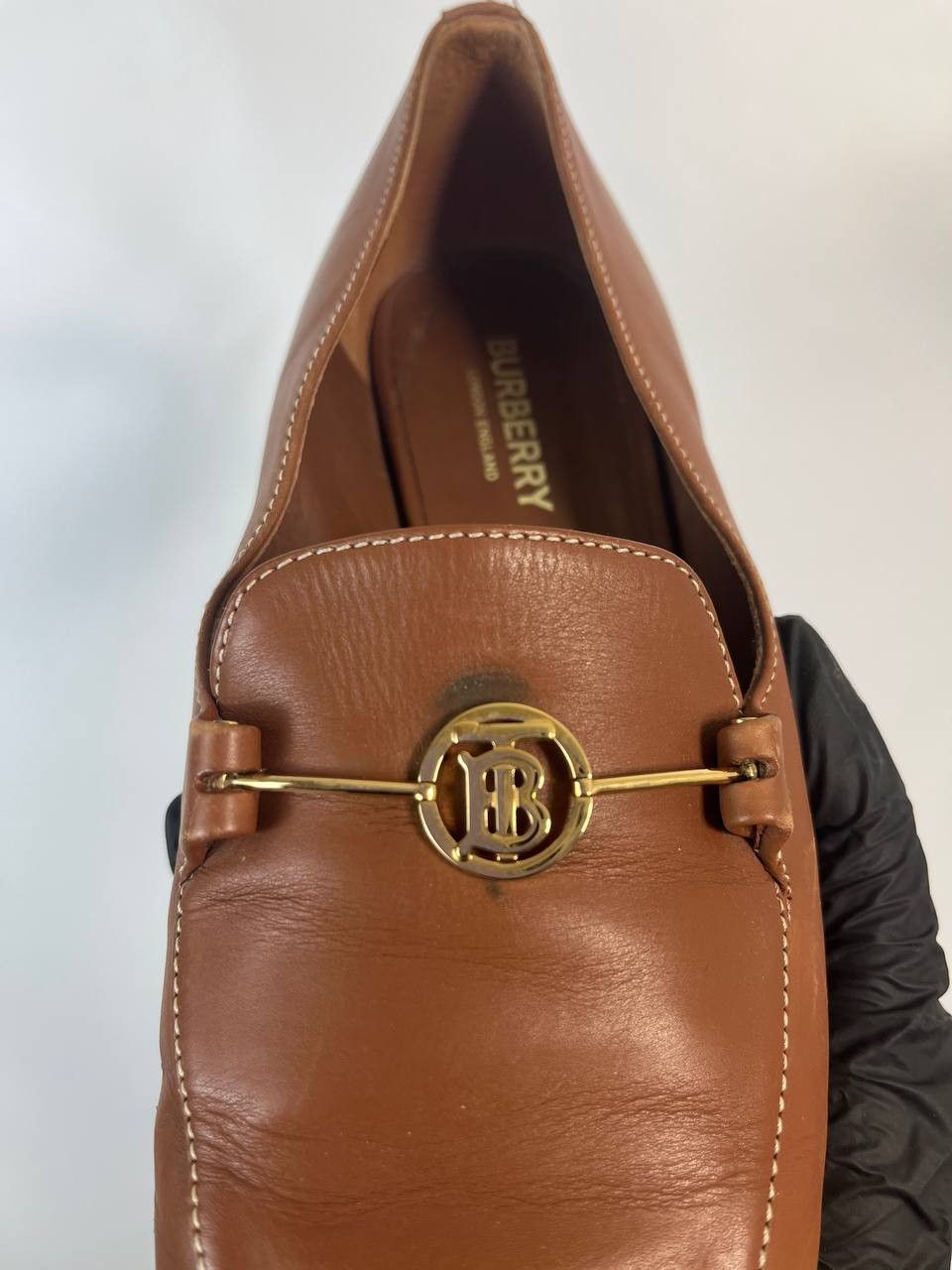 Burberry Burberry Leather TB Loafers Brown size 37 Size US 7 / IT 37 - 5 Thumbnail