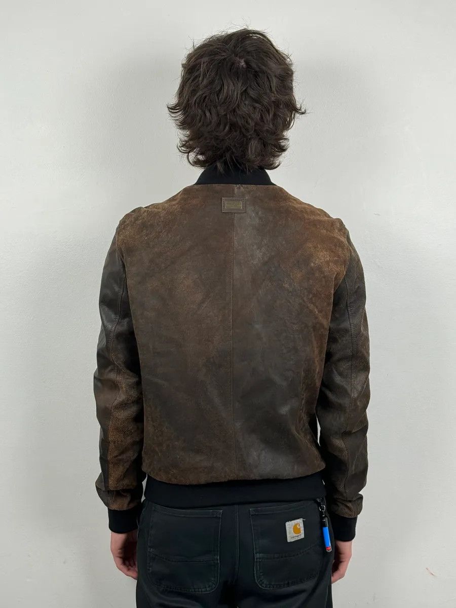 Dolce & Gabbana 2000s Dolce & Gabbana Raw Brown Leather Bomber Jacket Size US M / EU 48-50 / 2 - 3 Thumbnail