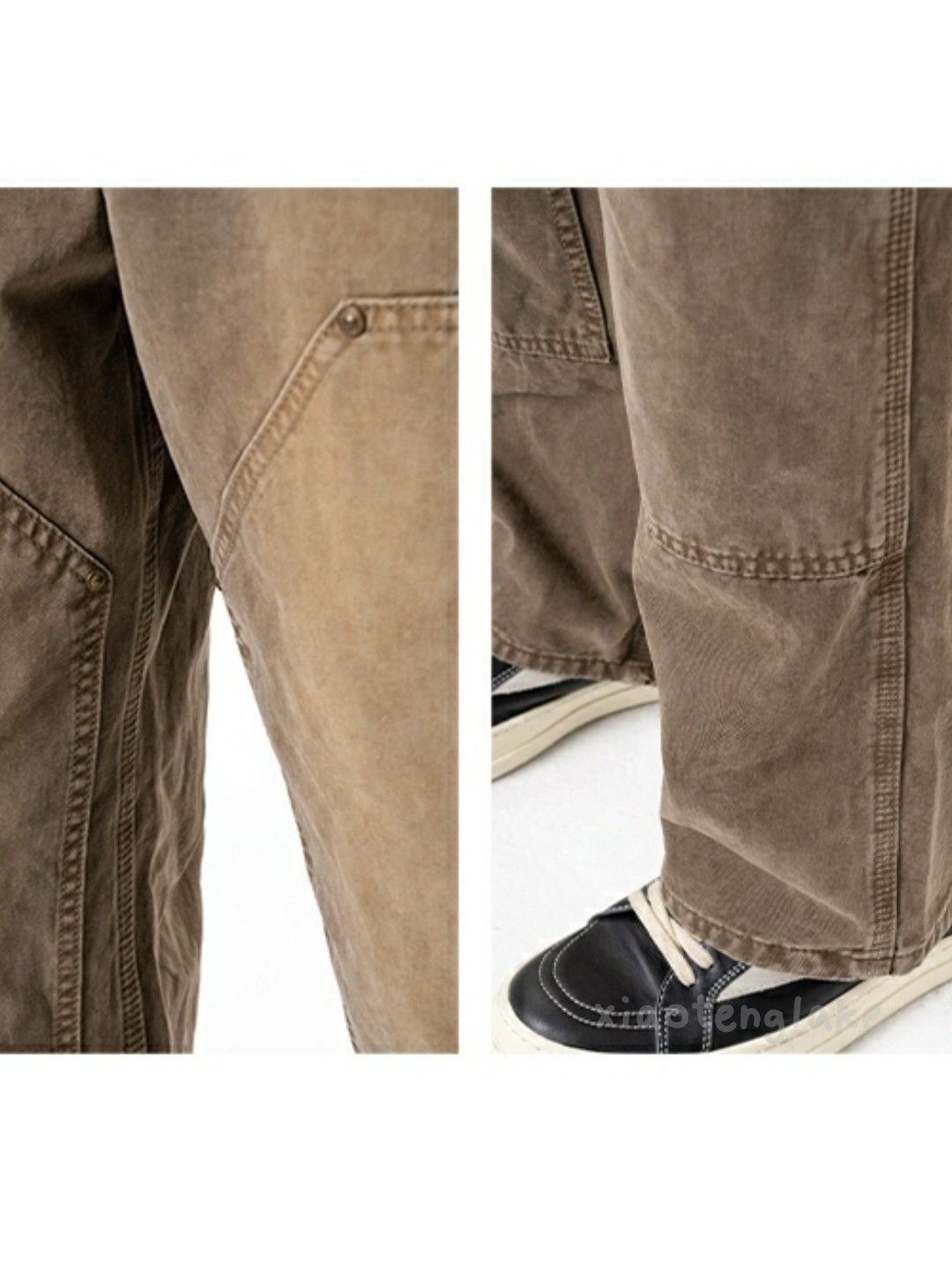 Designer × Japanese Brand × Vintage washed faded cleanfit carpenter workwear cargo pants Size US 34 / EU 50 - 4 Thumbnail