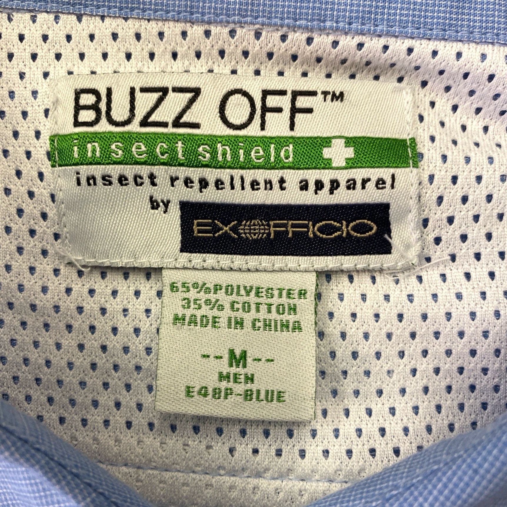 ExOfficio ExOfficio Shirt Mens Medium Button-Up Long Sleeve Outdoor Pockets Blue Nylon Polyester Button-Down Regular Fit Size US M / EU 48-50 / 2 - 3 Thumbnail
