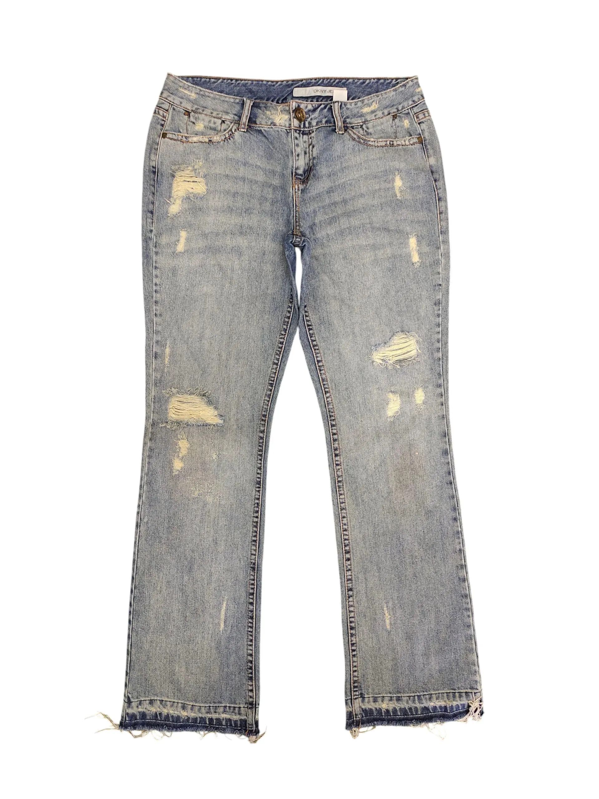 DKNY Vintage Dkny Jeans Clawmark Distress Faded Denim Size US 34 / EU 50 - 1 Thumbnail