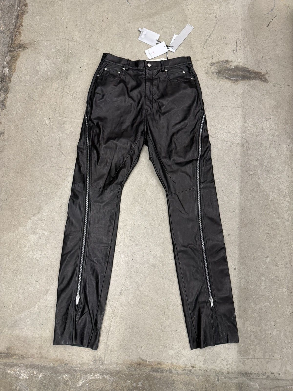 Rick Owens Rick Owens Leather Banana pants Size US 32 / EU 48 - 1 Thumbnail