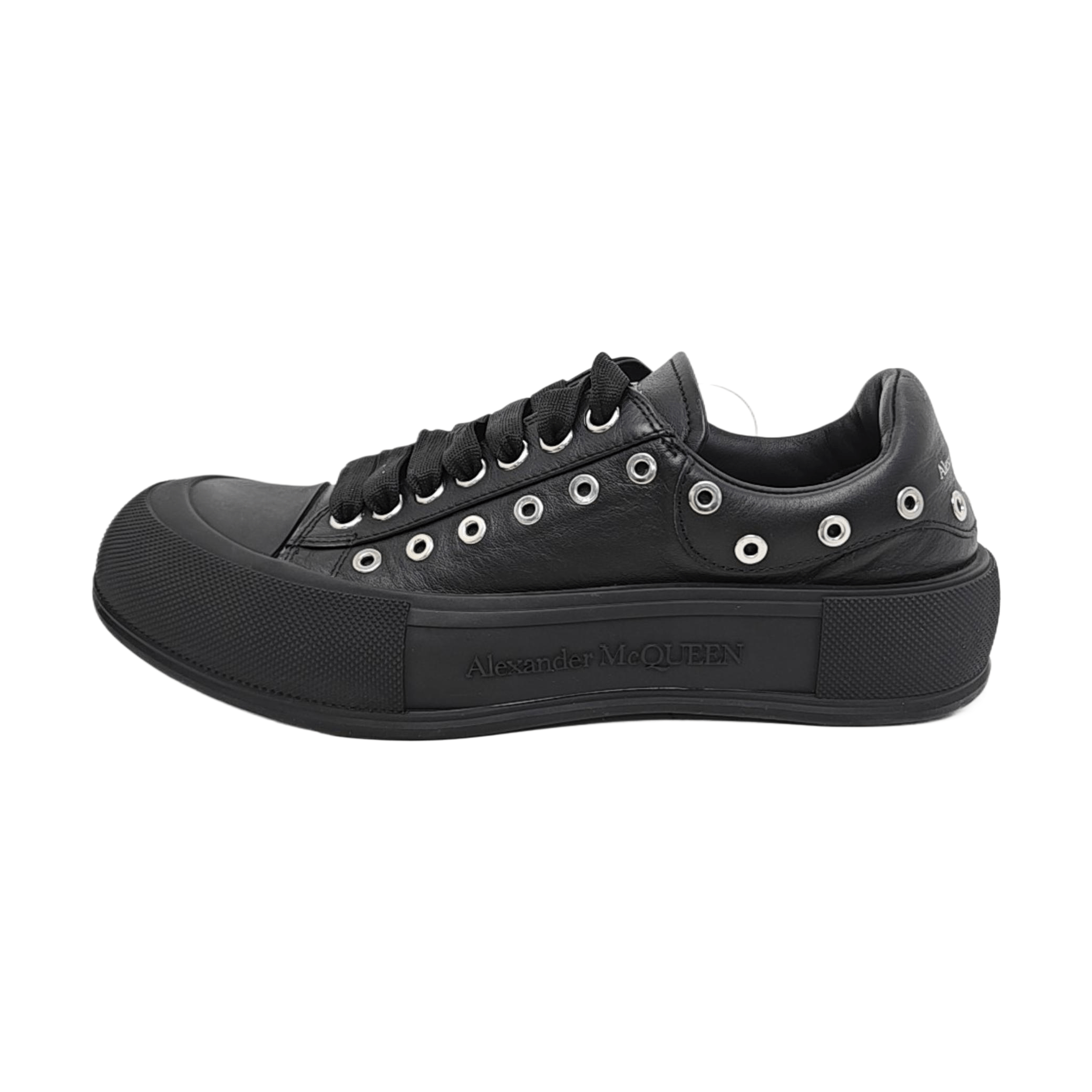 Alexander McQueen Alexander McQueen Black Leather Low-Top Sneakers 43 Size US 10 / EU 43 - 1 Thumbnail