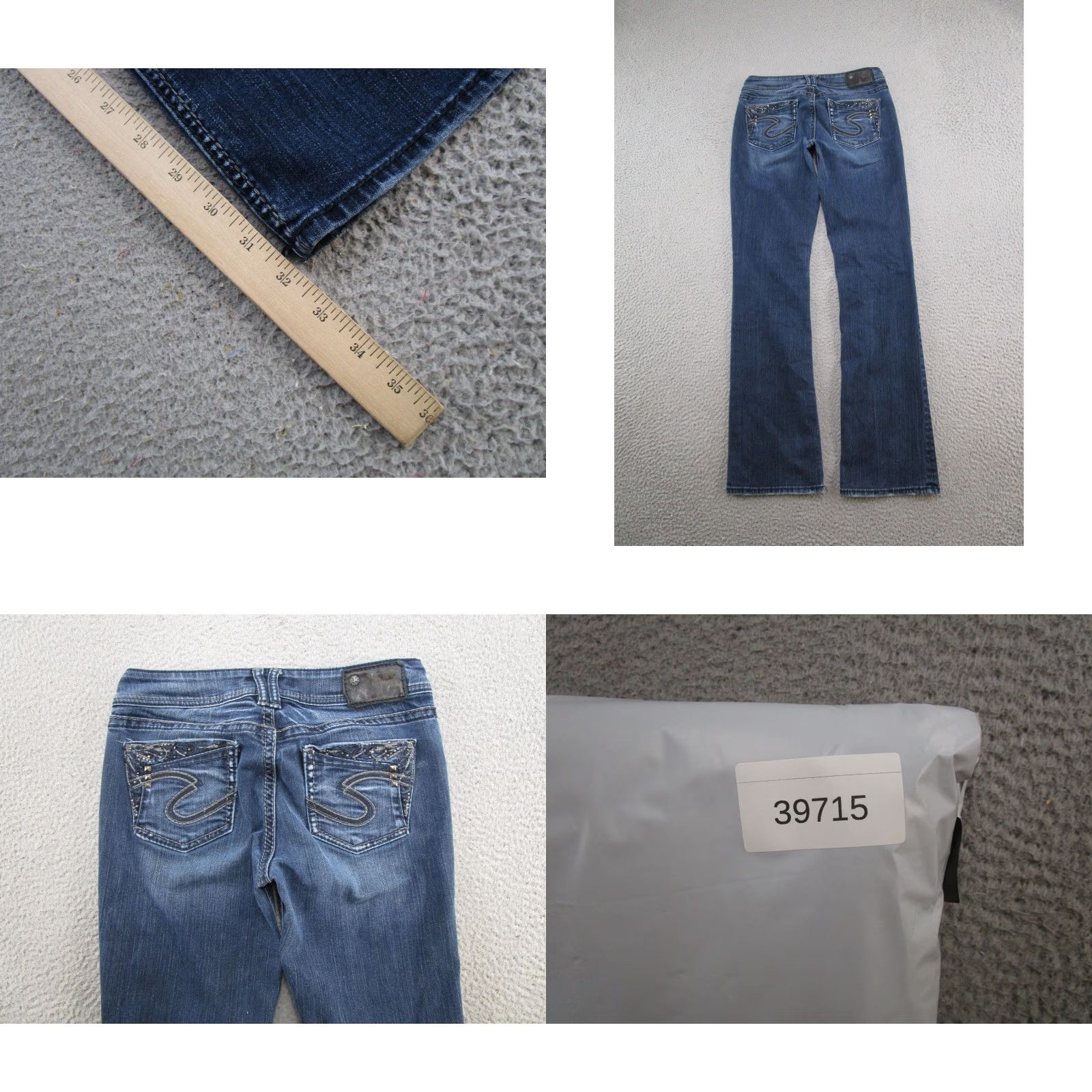 Silver Jeans Co. Silver Jeans Co Suki 17" Selvedge Denim Blue Stretch Jeans Womens Size 28x33 Size 28" / US 6 / IT 42 - 9 Thumbnail
