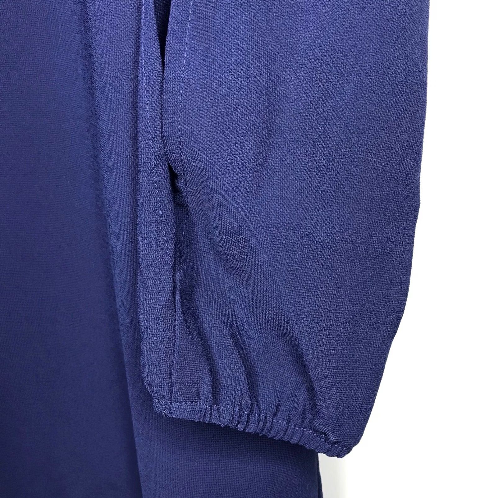 Vintage Tobi Blouse Women's S Blue V-Neck Lined Cold Shoulder Long Sleeve Slit Sleeve Pattern: Solid Vintage: No Size S / US 4 / IT 40 - 6 Thumbnail