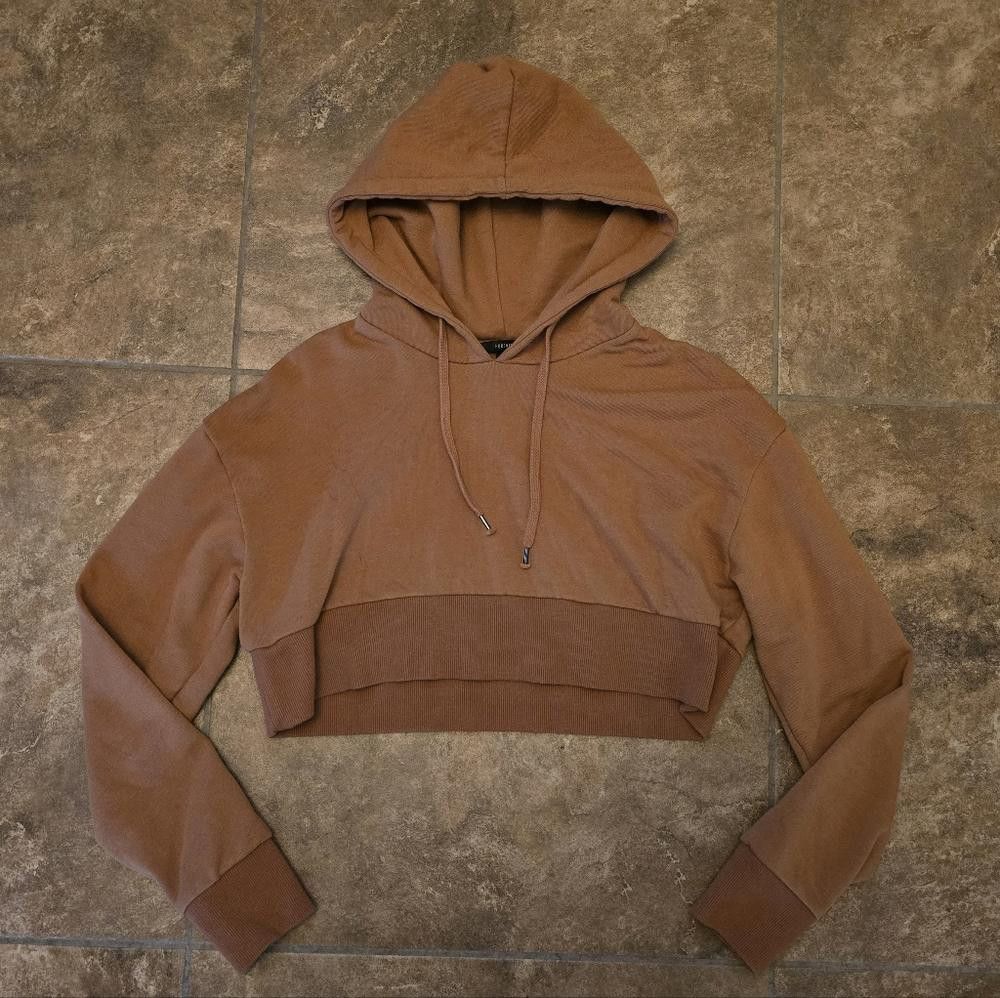 Forever 21 Burnt Orange Cropped F21 Hoodie Long Sleeve Size S / US 4 / IT 40 - 1 Thumbnail