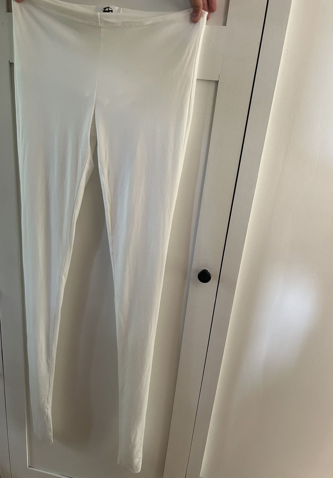 Cozy Worldwide Sculpted White Cyber Cut Out Pants