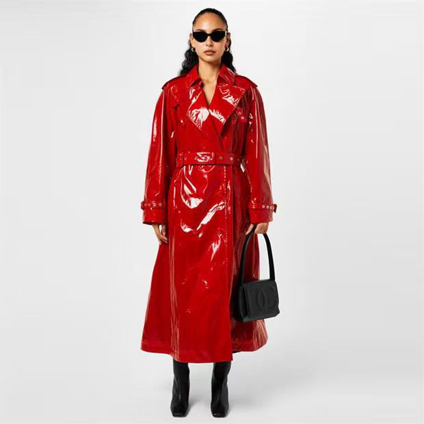 Dolce & Gabbana o1g2r1mq1024 Patent Trench Coat in Red Size XS / US 0-2 / IT 36-38 - 3 Thumbnail