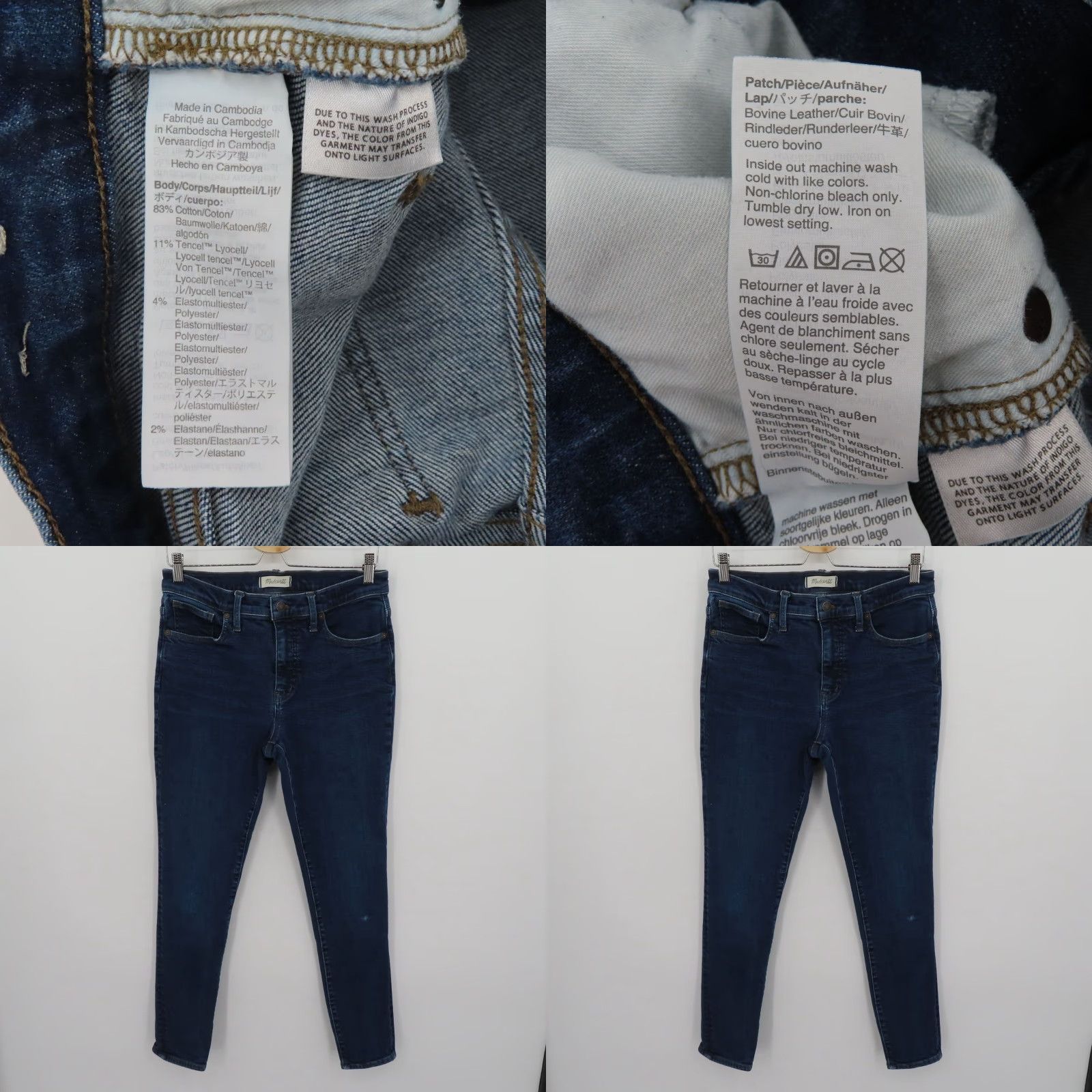 Madewell Madewell Jeans Denim 30 9in Mid Rise Skinny Dark Wash Blue Cotton Blend Women Regular Inseam 9" 27.5" Pocket 5-Pocket Size 30 Size 30" / US 8 / IT 44 - 8 Thumbnail