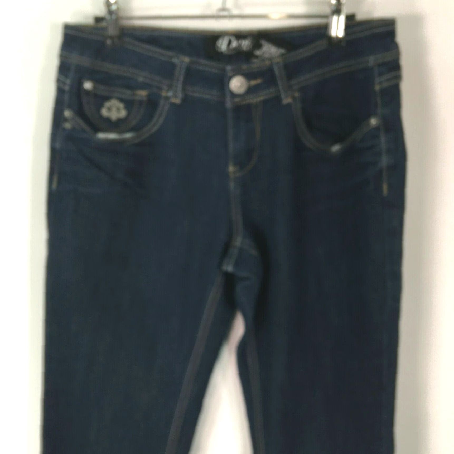 Denime Dereon Jeans Womens Denim Skinny Belt Loops Embellished Blue 5/6 Regular 30in 34in US Mens? Womens Size 27" / US 4 / IT 40 - 5 Thumbnail