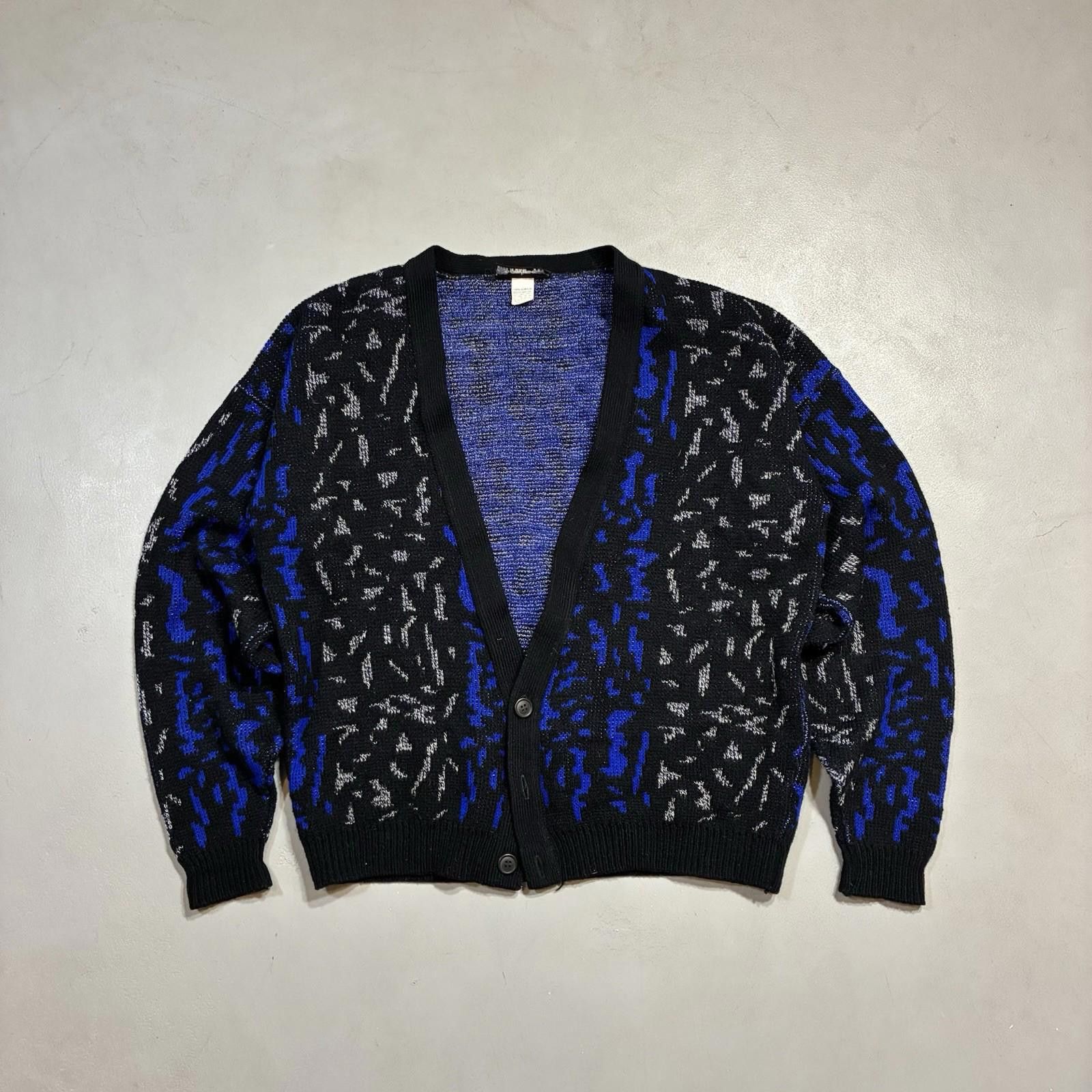 Playboy Vintage Playboy Geometric Knit Cardigan Sweater Mens L Size US L / EU 52-54 / 3 - 1 Thumbnail
