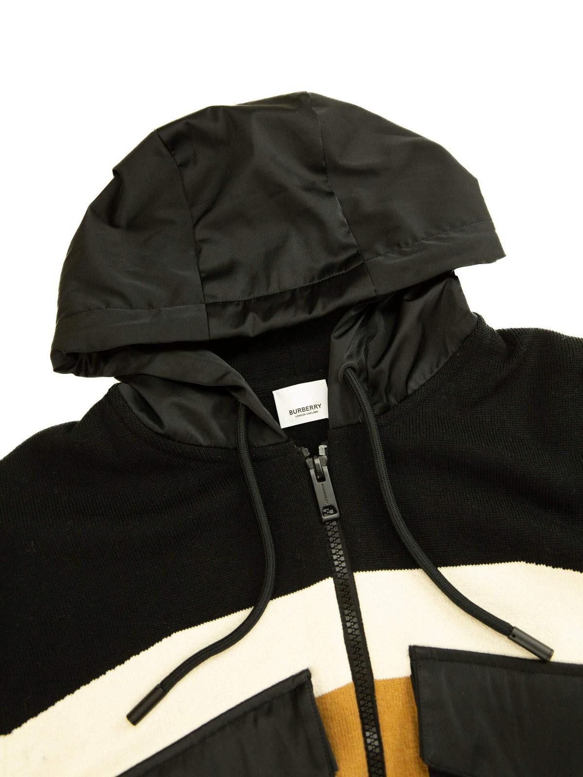 Burberry Burberry Mens Knit-Nylon Hybrid Zip Hoodie Small Black Size US S / EU 44-46 / 1 - 2 Thumbnail