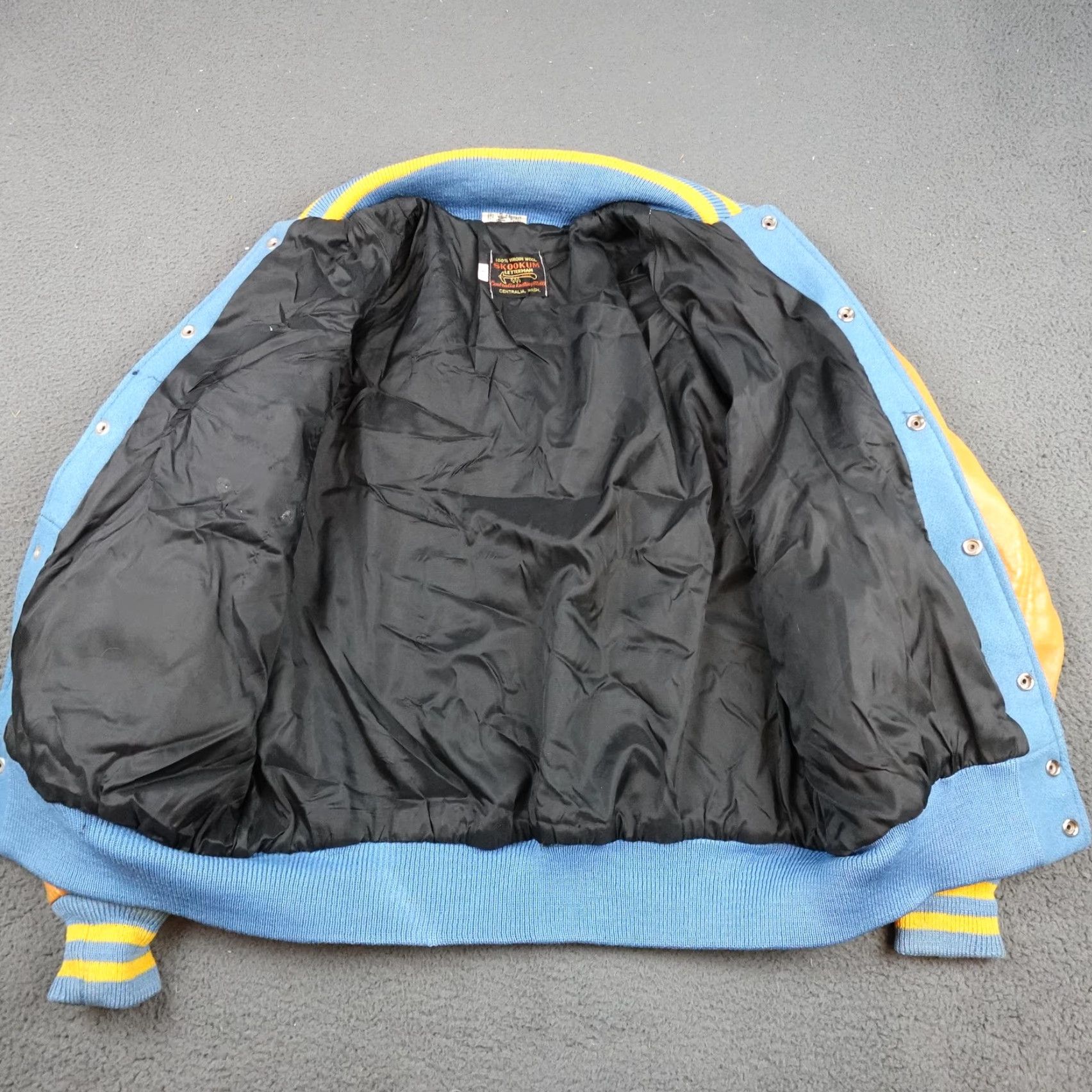 Vintage VINTAGE Skookum Jacket Mens 42 Blue Wool Leather Varsity Letterman 86 80s Size US XS / EU 42 / 0 - 5 Thumbnail