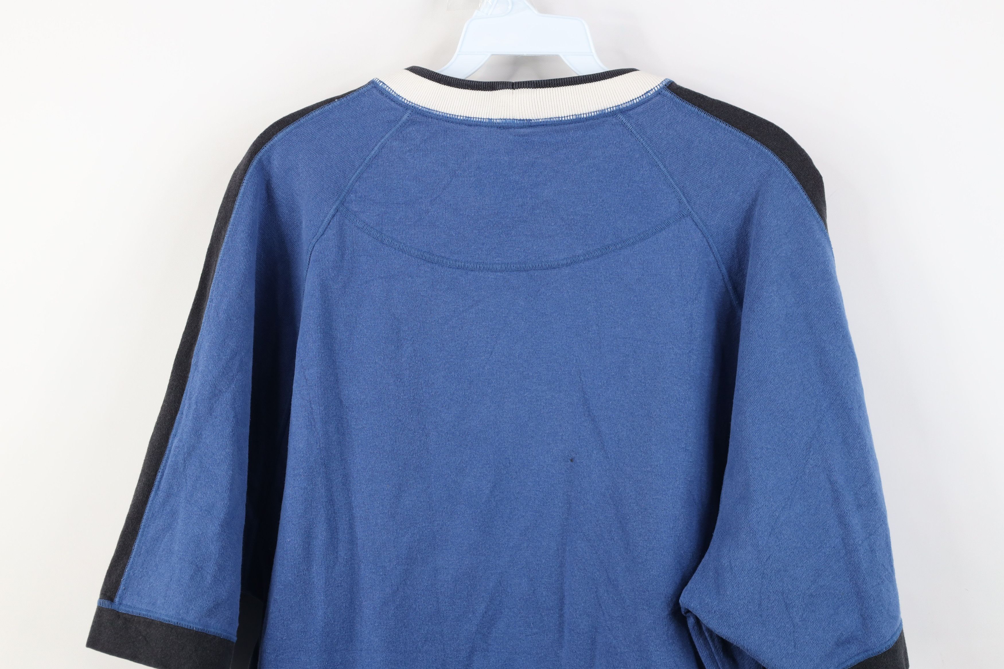 Nike Vintage 90s Nike Swoosh Heavy Knit Ringer T-Shirt Blue Size US L / EU 52-54 / 3 - 13 Thumbnail