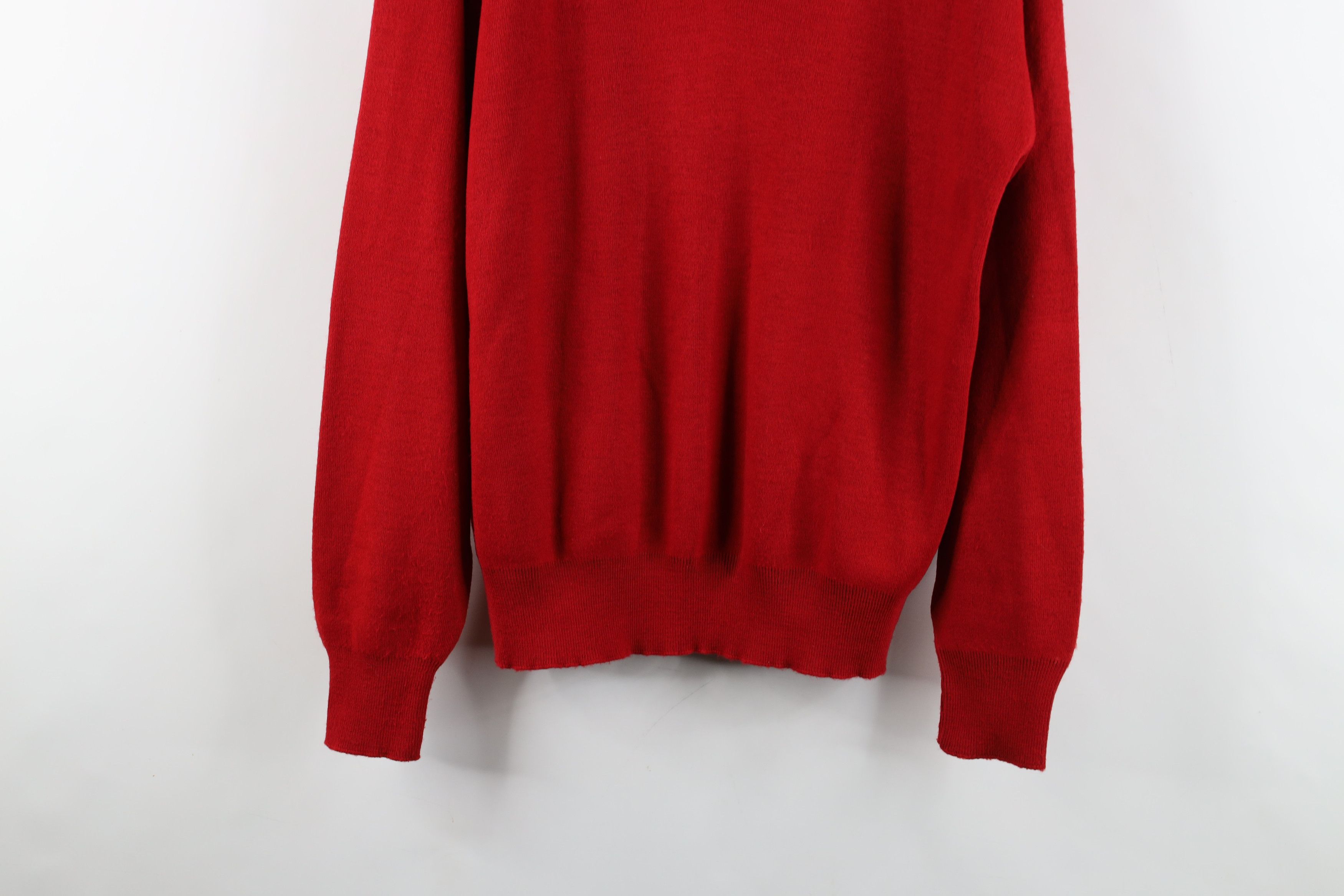 Vintage Vintage 70s Streetwear Blank Knit V-Neck Sweater Red USA Size US M / EU 48-50 / 2 - 3 Thumbnail