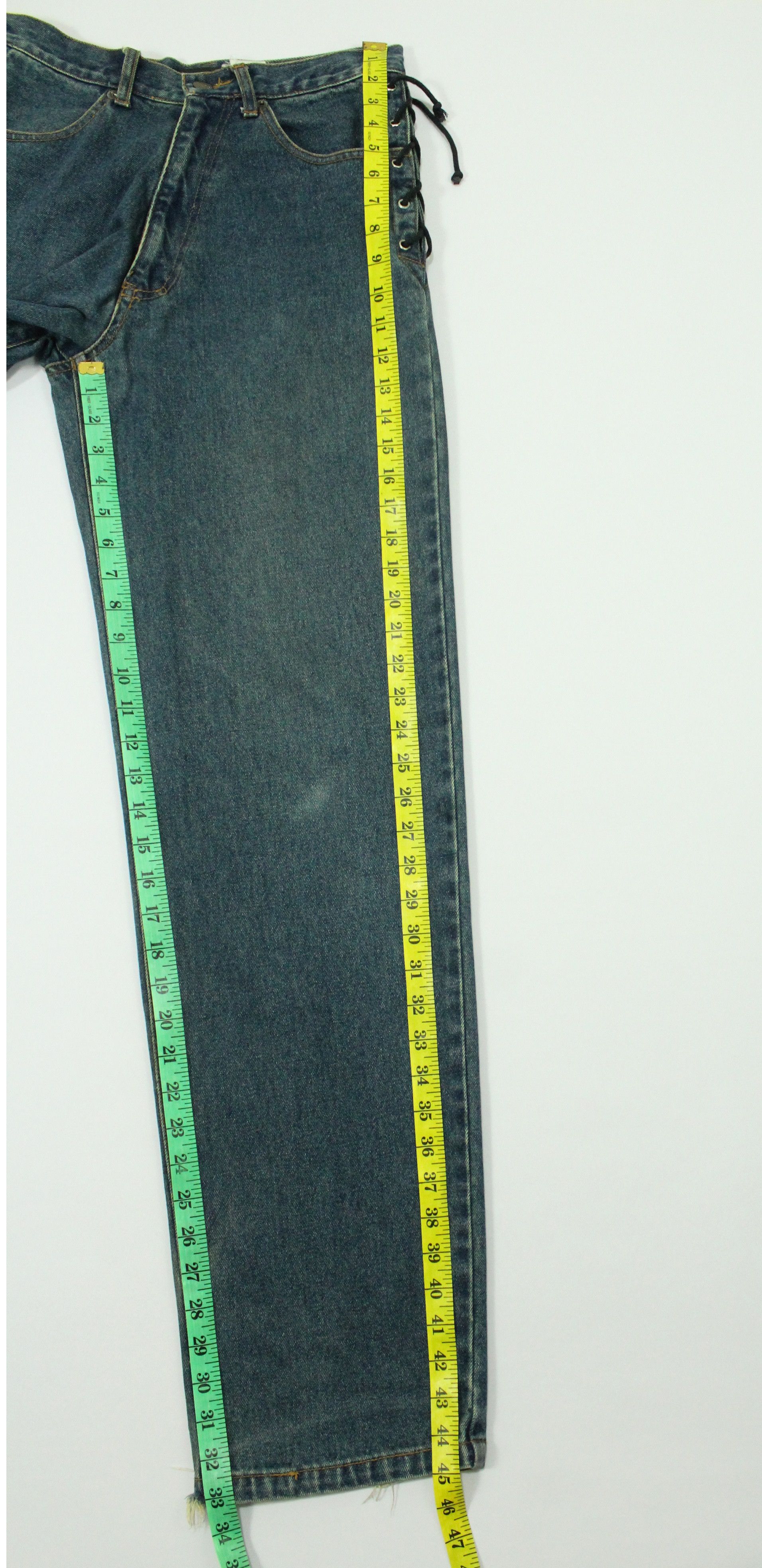 Harley Davidson Lace Up Sided HARLEY DAVIDSON Denim Distressed Jeans Size 28" / US 6 / IT 42 - 22 Thumbnail