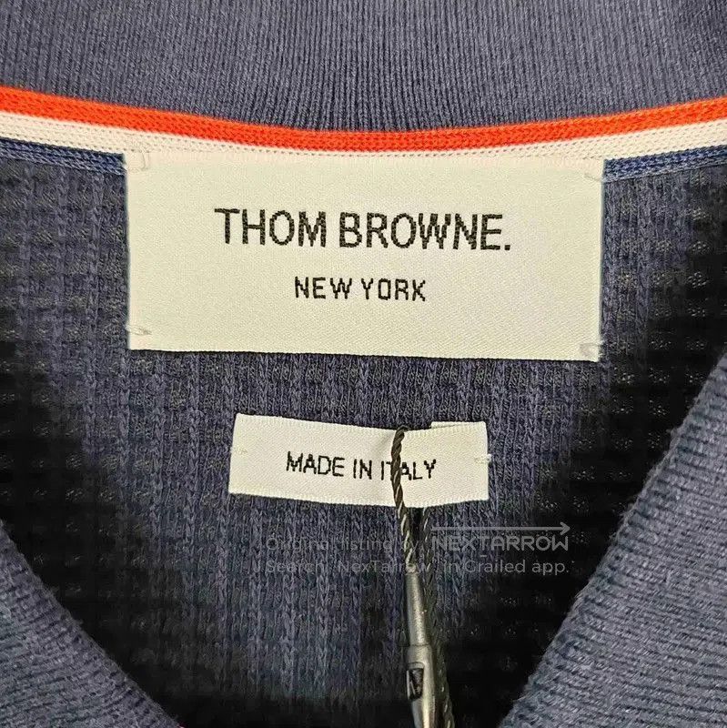 Thom Browne Thom Browne Navy Blue Cotton Polo Shirt . Size US L / EU 52-54 / 3 - 3 Thumbnail