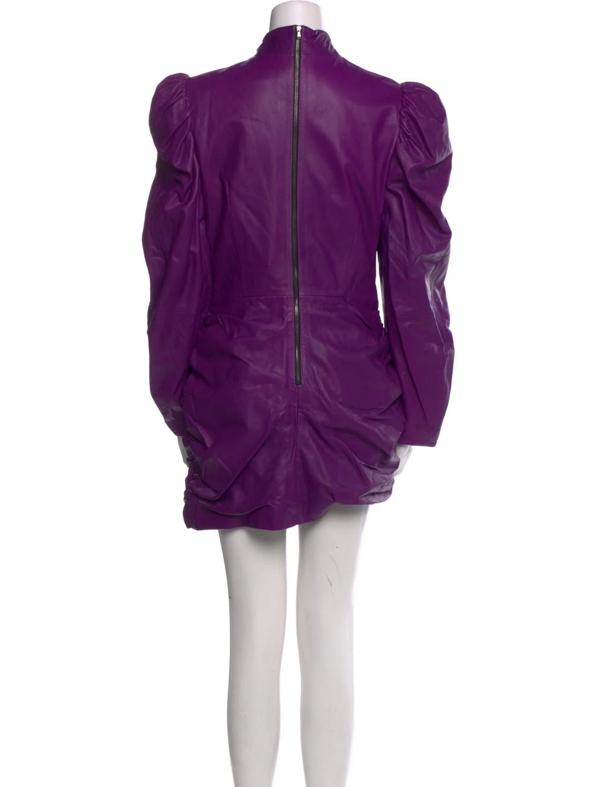 Other Marcell Von Berlin Lavender Leather Mini Dress Size: M Size M / US 6-8 / IT 42-44 - 3 Thumbnail