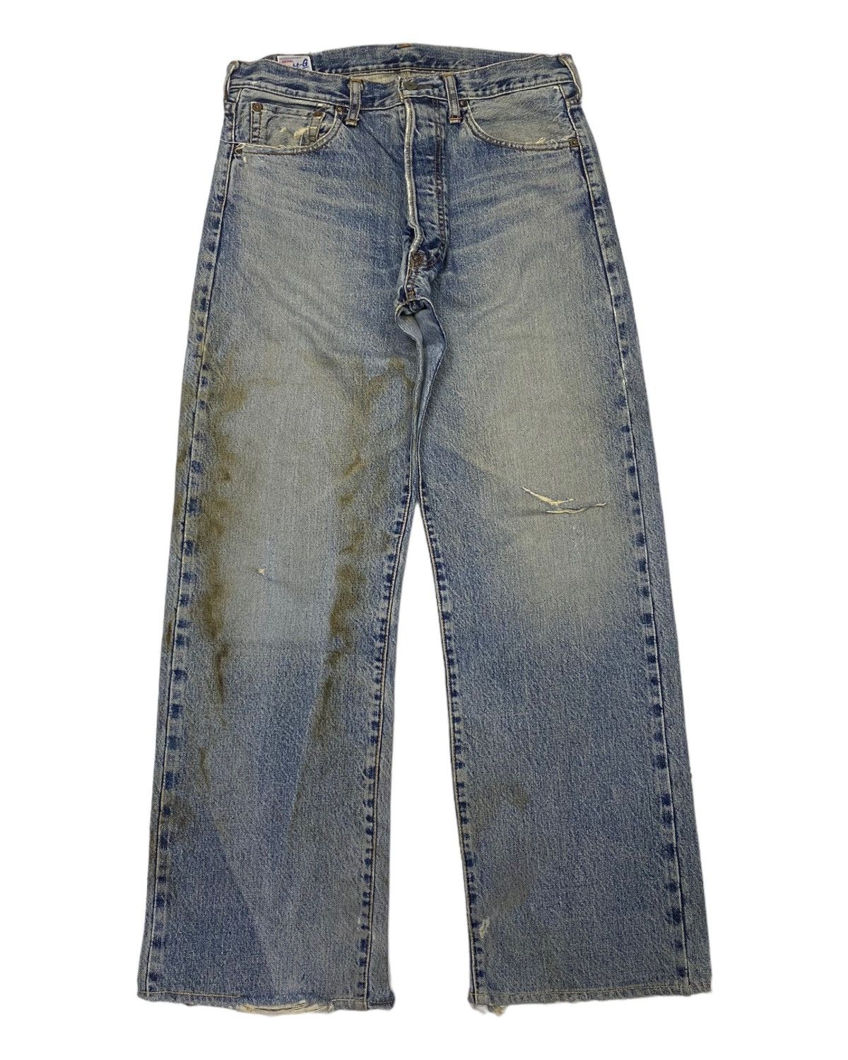 EIGHT-G EIGHT G SELVEDGE DIRT MADE IN JAPAN DISTRESS DENIM JEANS Size US 32 / EU 48 - 1 Thumbnail