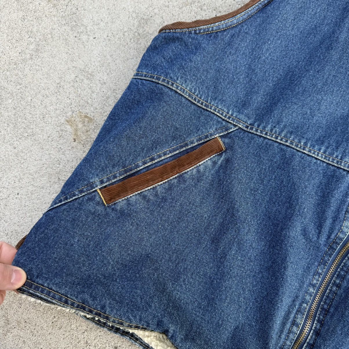 Wrangler Wrangler Hero Denim Sherpa Lined Vest Brown Corduroy Trim Size US XL / EU 56 / 4 - 5 Thumbnail