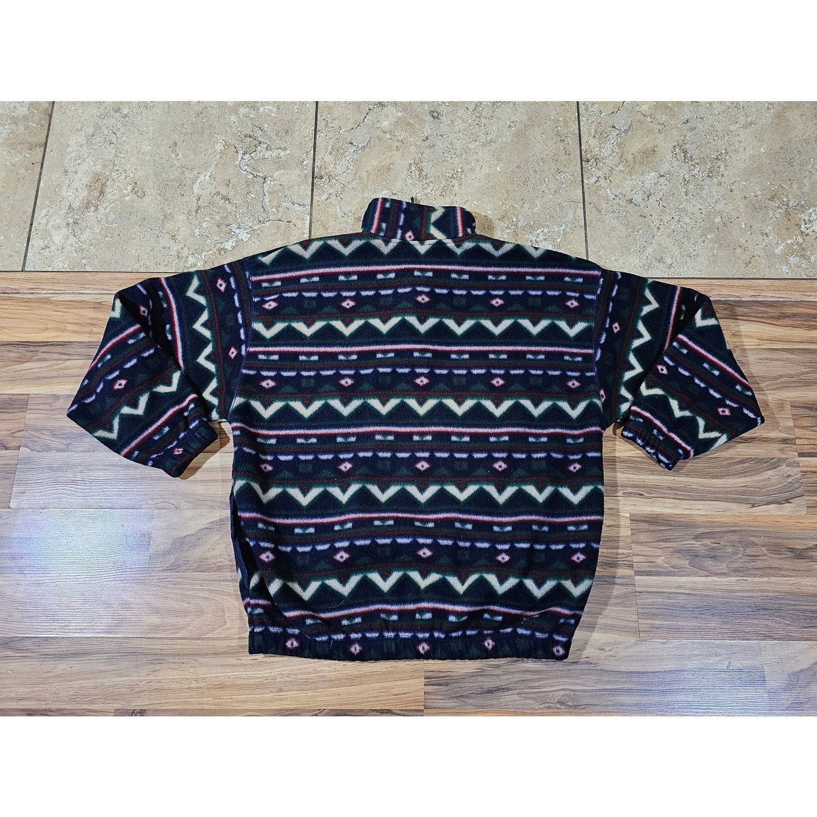Bugle Boy 90s Bugle Boy Fleece Jacket Blue Sz L Geometric Aztec Size US L / EU 52-54 / 3 - 2 Thumbnail