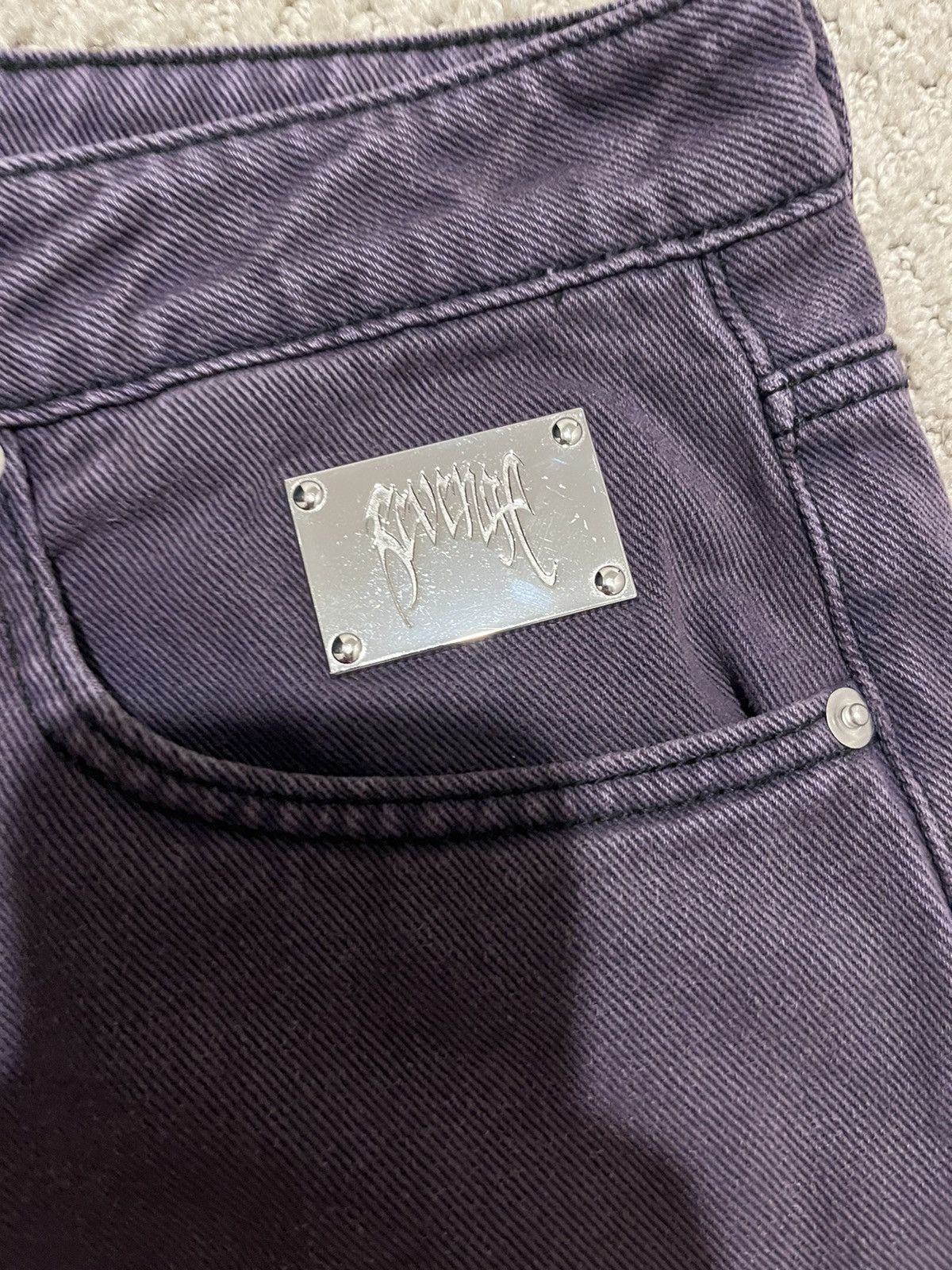 Revenge Spike Cross Embroidered Revenge Jeans Death Note Purple Size US 32 / EU 48 - 4 Thumbnail