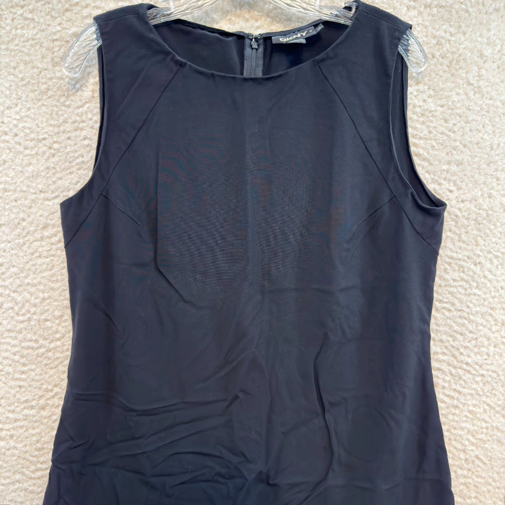 DKNY DKNY Black Sheath Dress 14 XL Corporate Career Office LBD Dress Nightwear Women's Sleeveless Round Neck Zip Size XL / US 12-14 / IT 48-50 - 3 Thumbnail