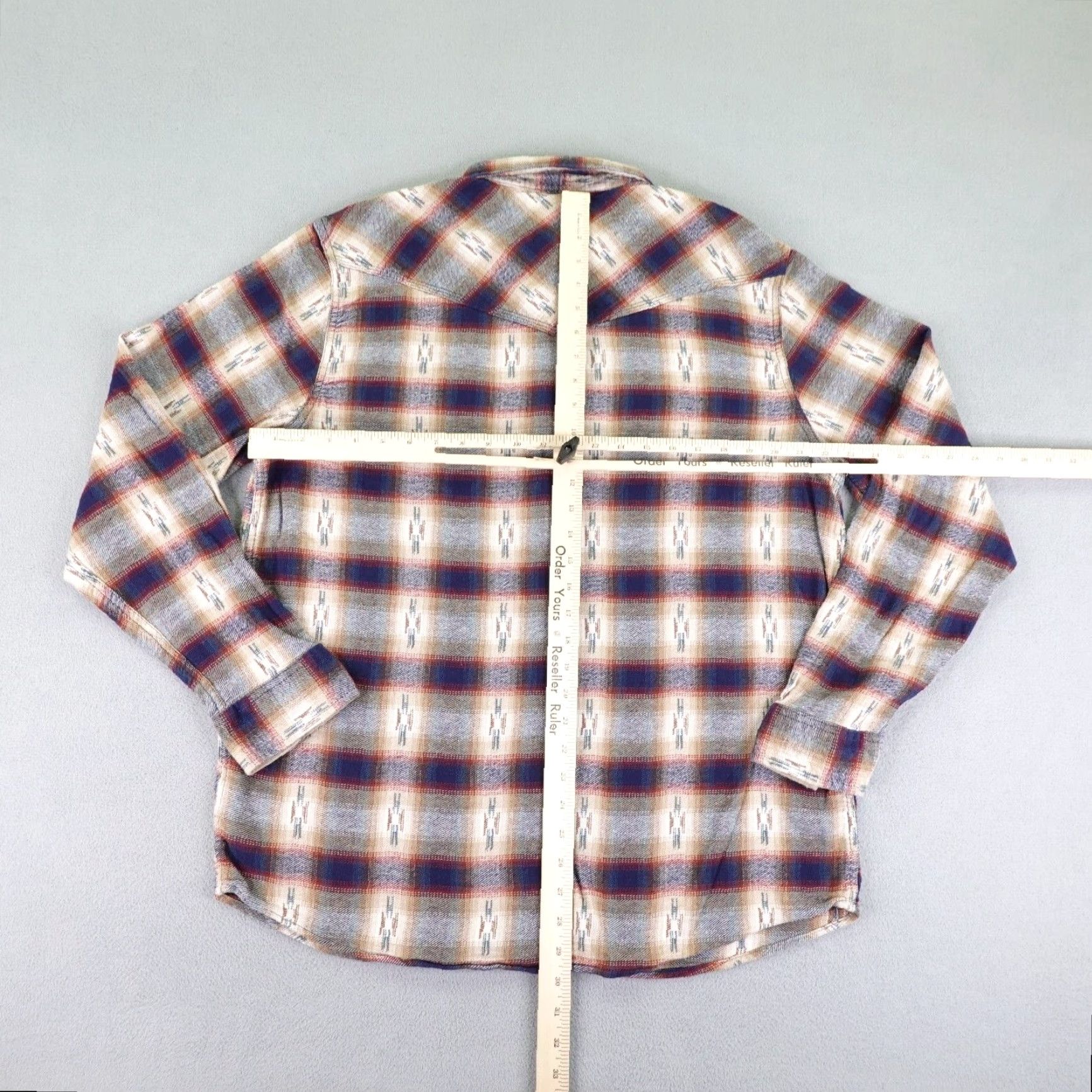 Vintage VINTAGE Moon Shrine Button Up Shirt Road Western Casual Plaid Blue XL Mens Button-Up Shirt Size US XL / EU 56 / 4 - 6 Thumbnail