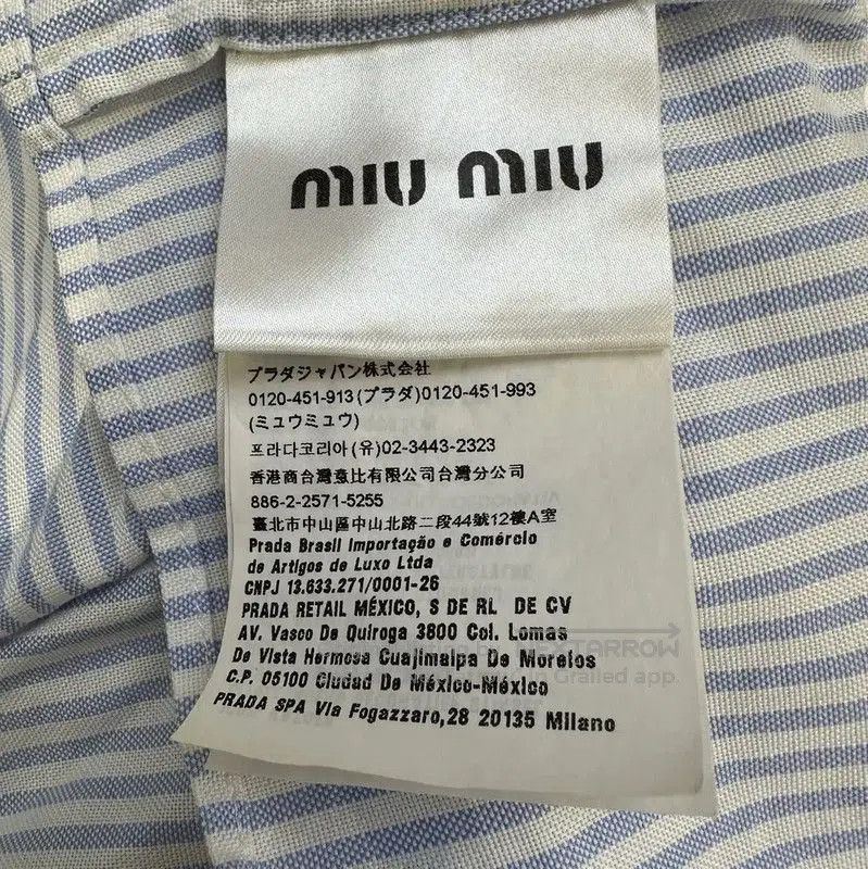 Miu Miu Miu Miu Blue Striped Cropped Women's Shirt . Size M / US 6-8 / IT 42-44 - 8 Thumbnail