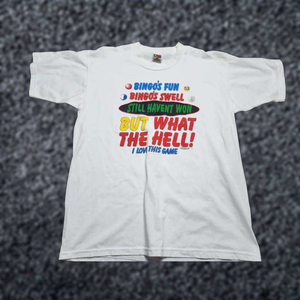 Fruit Of The Loom VINTAGE Fruit of the Loom T-Shirt Shirt Mens L White 90s Cartoon Funny USA 90s Mens L White US Made Size US L / EU 52-54 / 3 - 1 Thumbnail