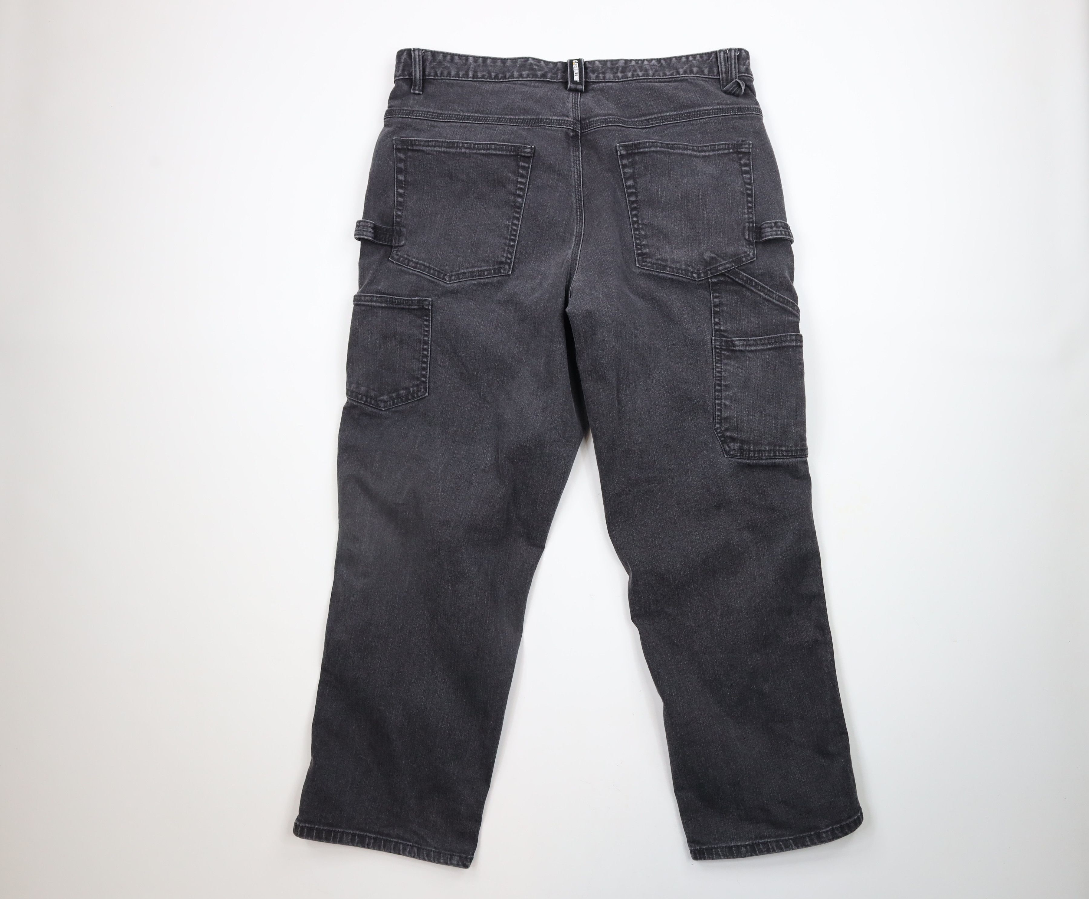 Caterpillar × Vintage Vintage Caterpillar Out Wide Leg Dungaree Denim Jeans Black Size US 38 / EU 54 - 8 Thumbnail