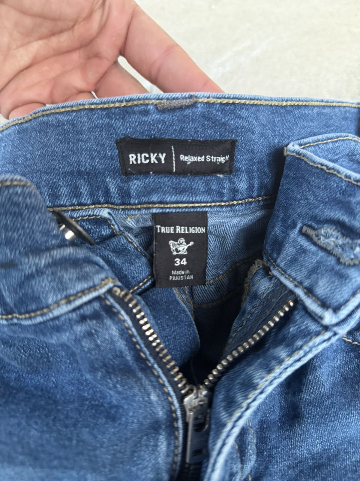 True Religion True Religion Ricky Straight Relaxed Distressed Denim Size US 34 / EU 50 - 5 Thumbnail