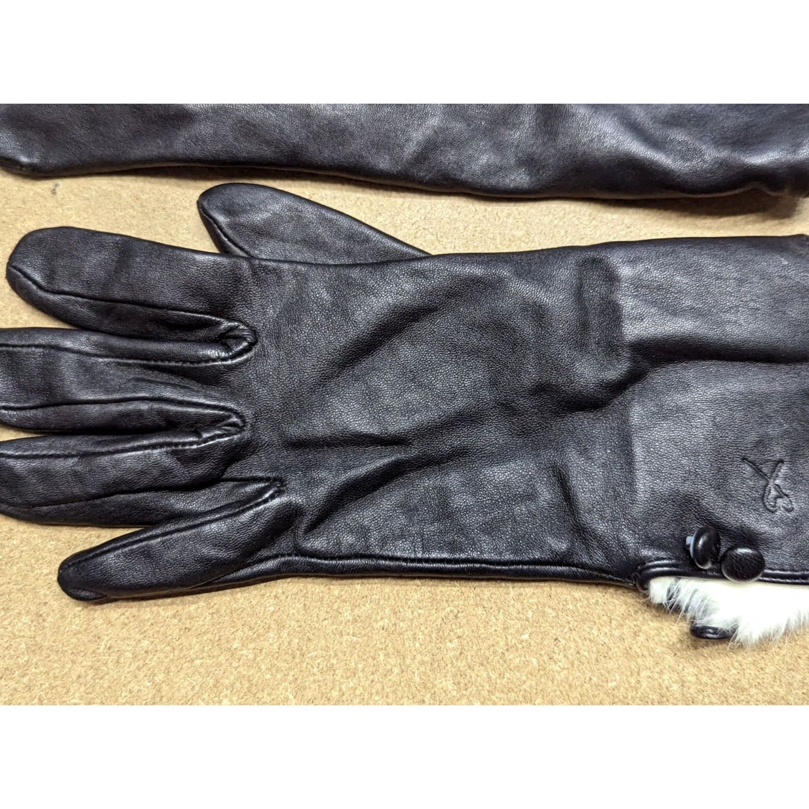 Vintage Betmar New York Genuine Leather Womens Gloves Black Winter S-M Size ONE SIZE - 6 Thumbnail