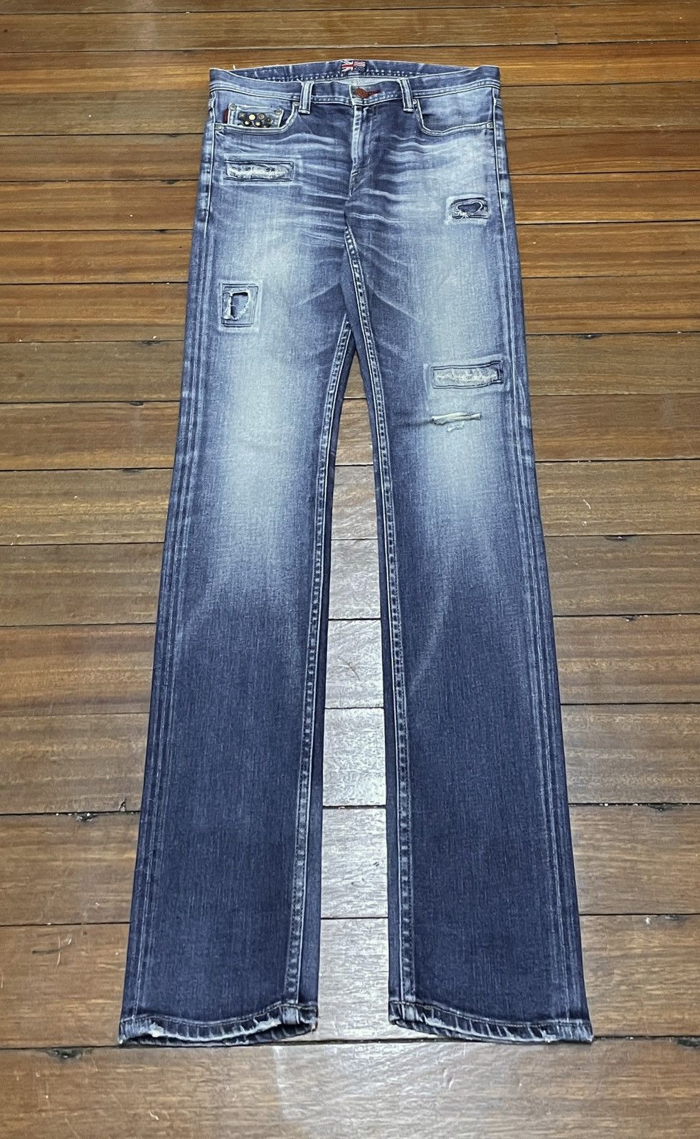 14th Addiction × Japanese Brand × Le Grande Bleu (L.G.B.) Rare Design Vintage Japanese Brand RPT Patchwork Jeans 1990s Size US 34 / EU 50 - 1 Thumbnail