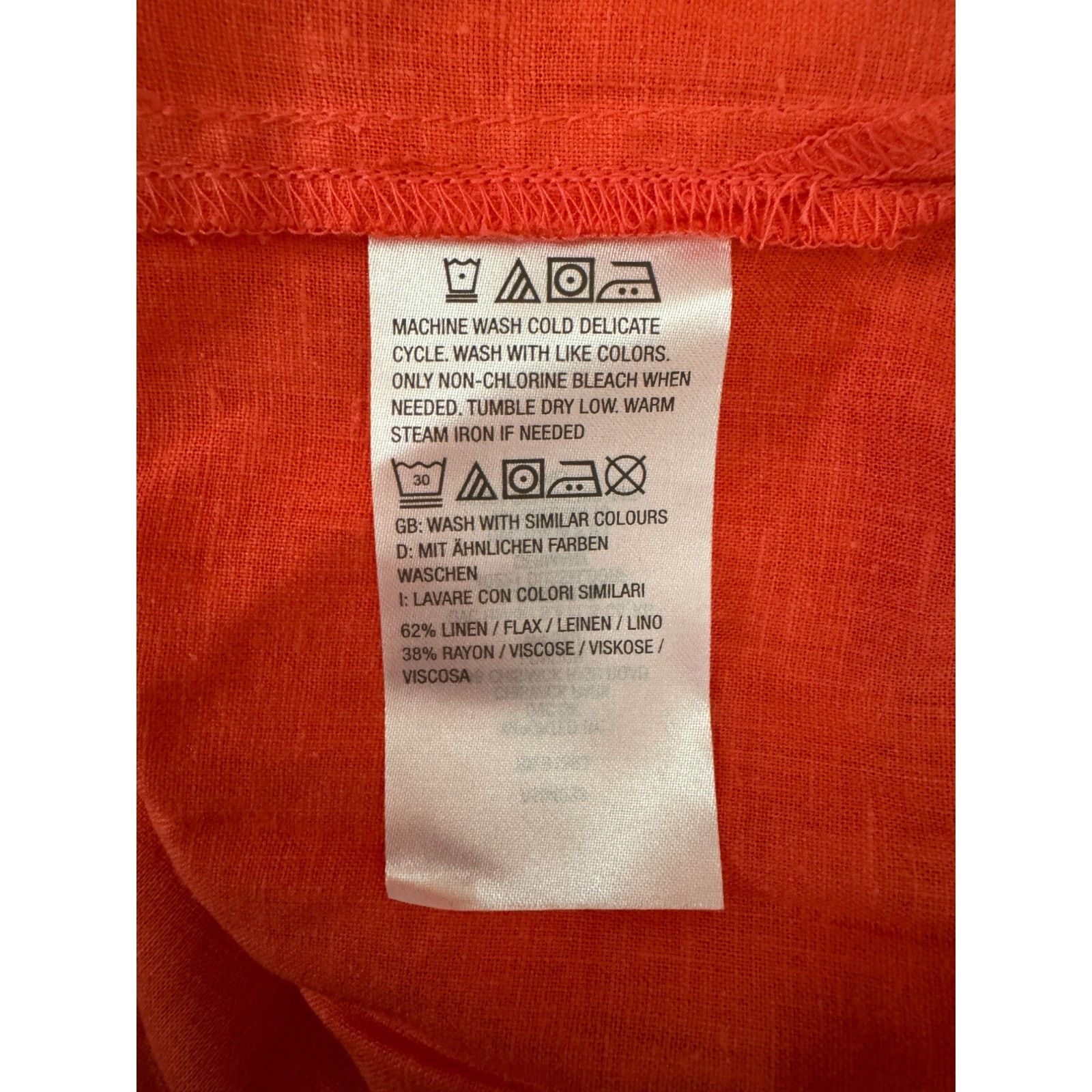 Other Encore Idina Menzel Coral Linen Blend Tunic Shirt Dress LP Size L / US 10 / IT 46 - 12 Thumbnail