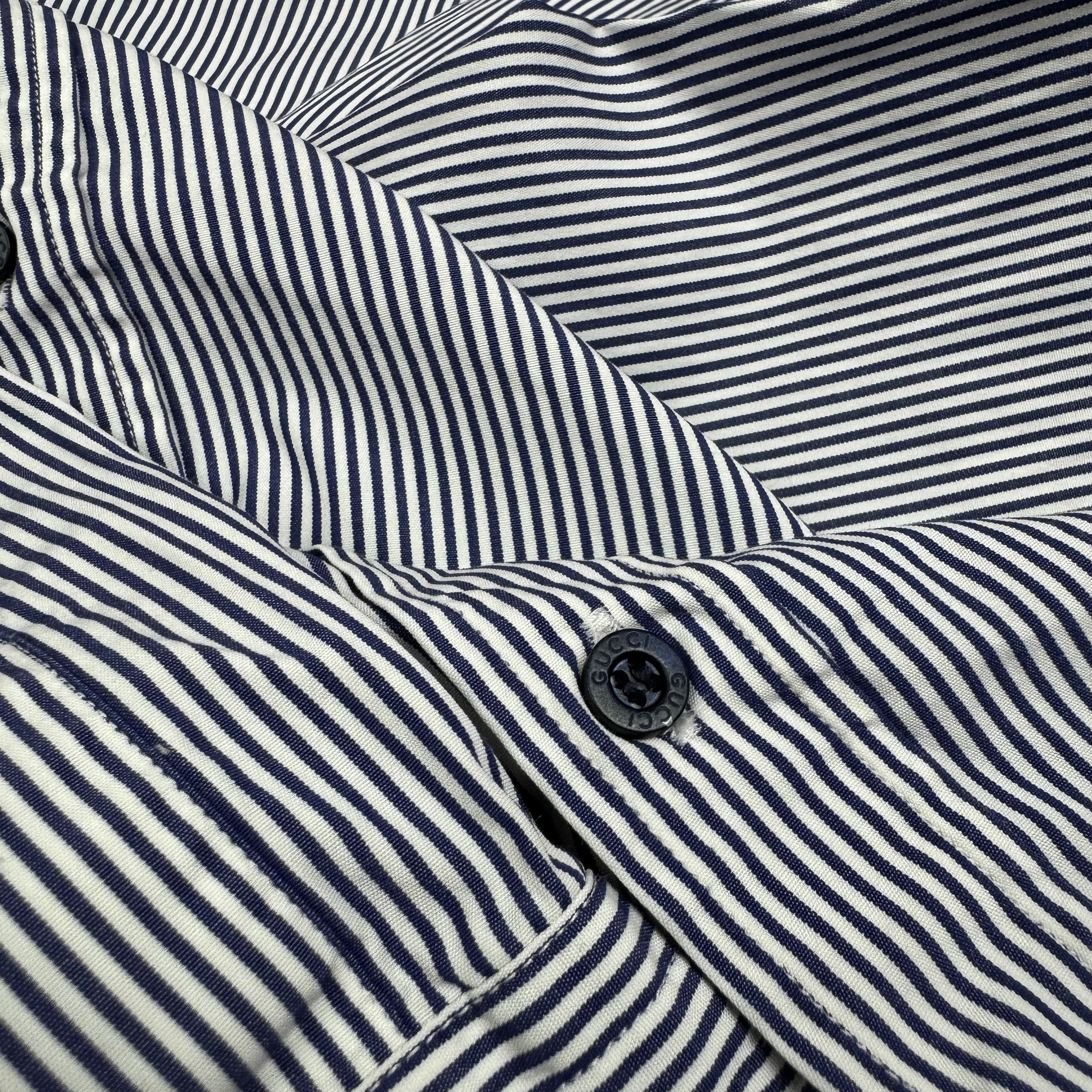 Gucci Gucci Men Cotton Stripe Button-Down Shirt Size US M / EU 48-50 / 2 - 5 Thumbnail