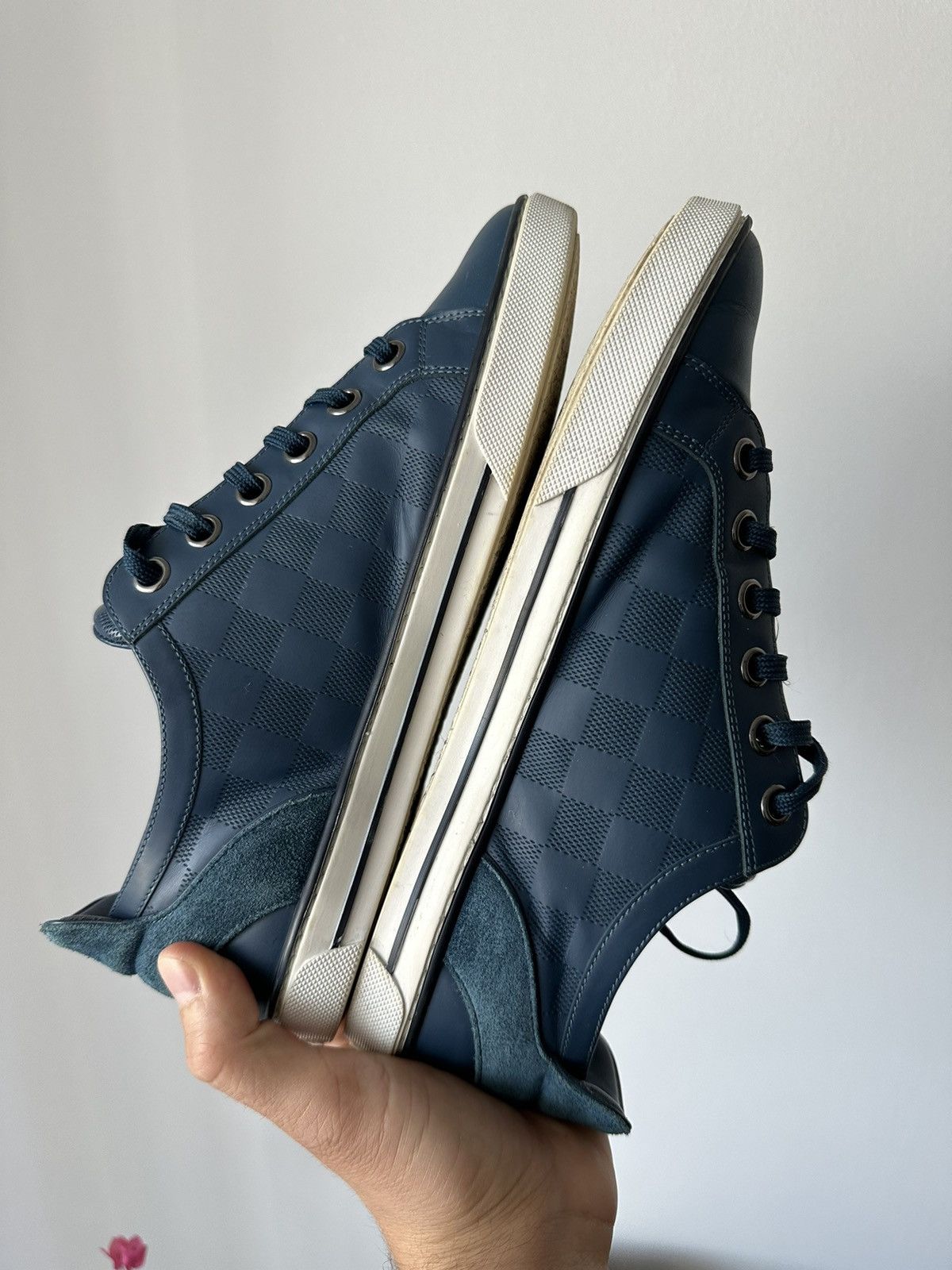 Louis Vuitton Louis Vuitton Damier Aventure Zip-up sneakers blue Size US 7 / EU 40 - 3 Thumbnail