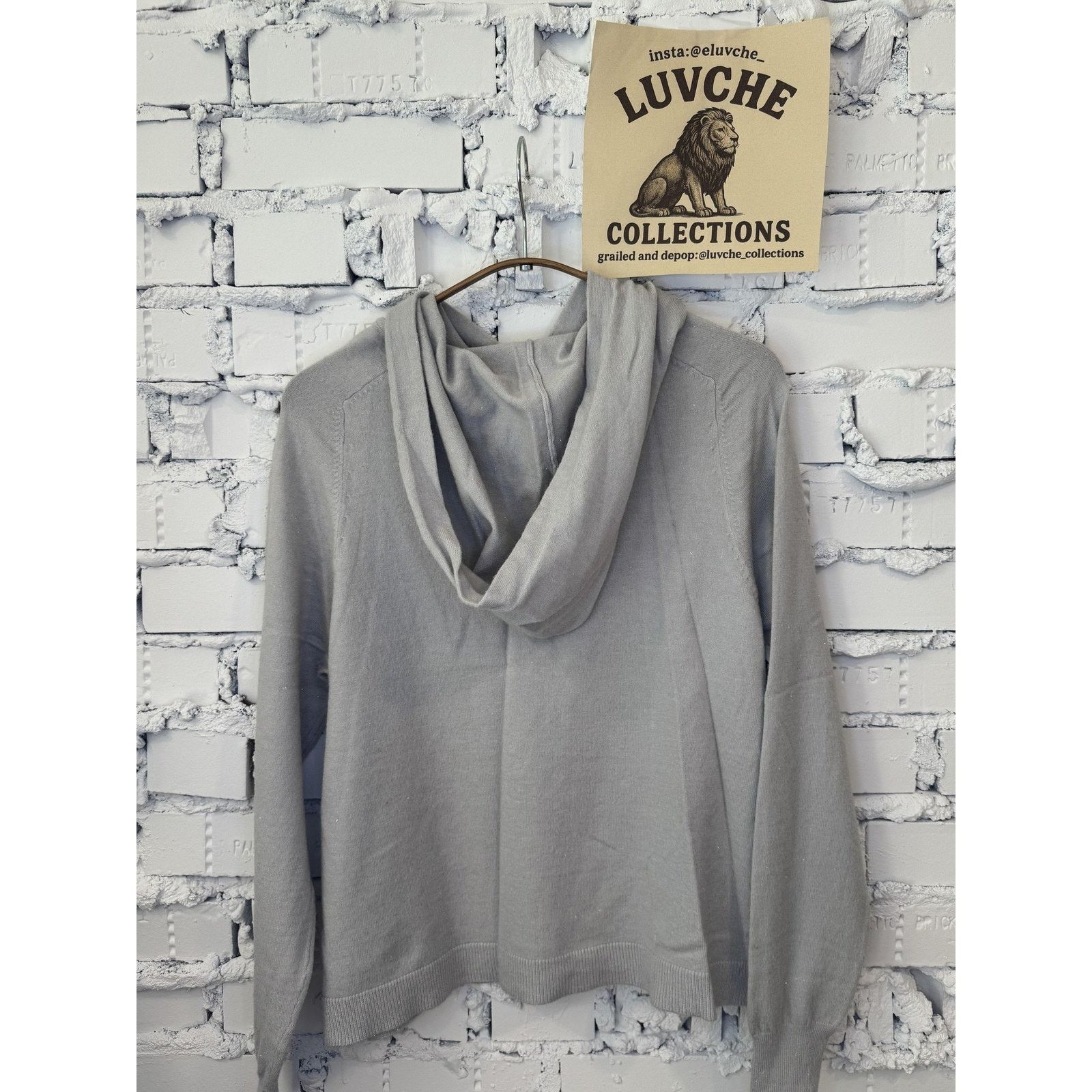 &Daughter 525 Metallic Color Hoodie Womens S Gray Knit Lightweight Size S / US 4 / IT 40 - 2 Thumbnail