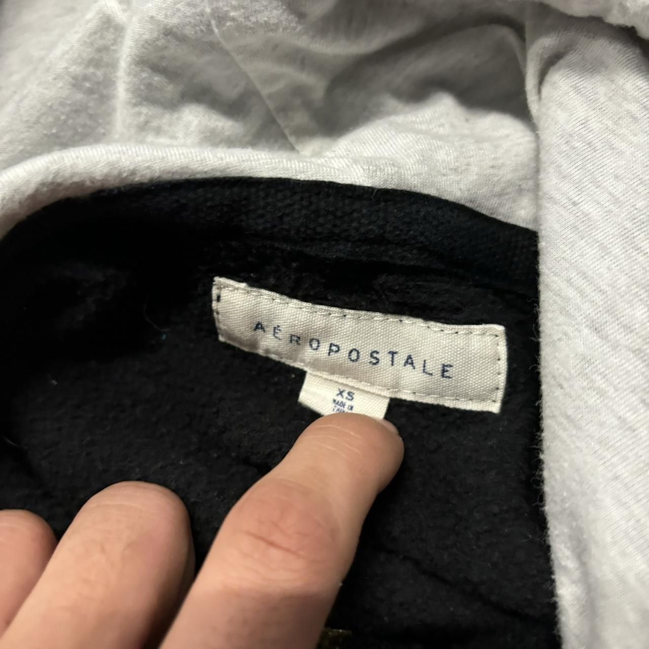Aeropostale × Vintage Crazy Vintage Y2K/2000s Grunge Black Aeropostale Embroidered Skater Zip Up Hoodie! Size US XS / EU 42 / 0 - 6 Thumbnail